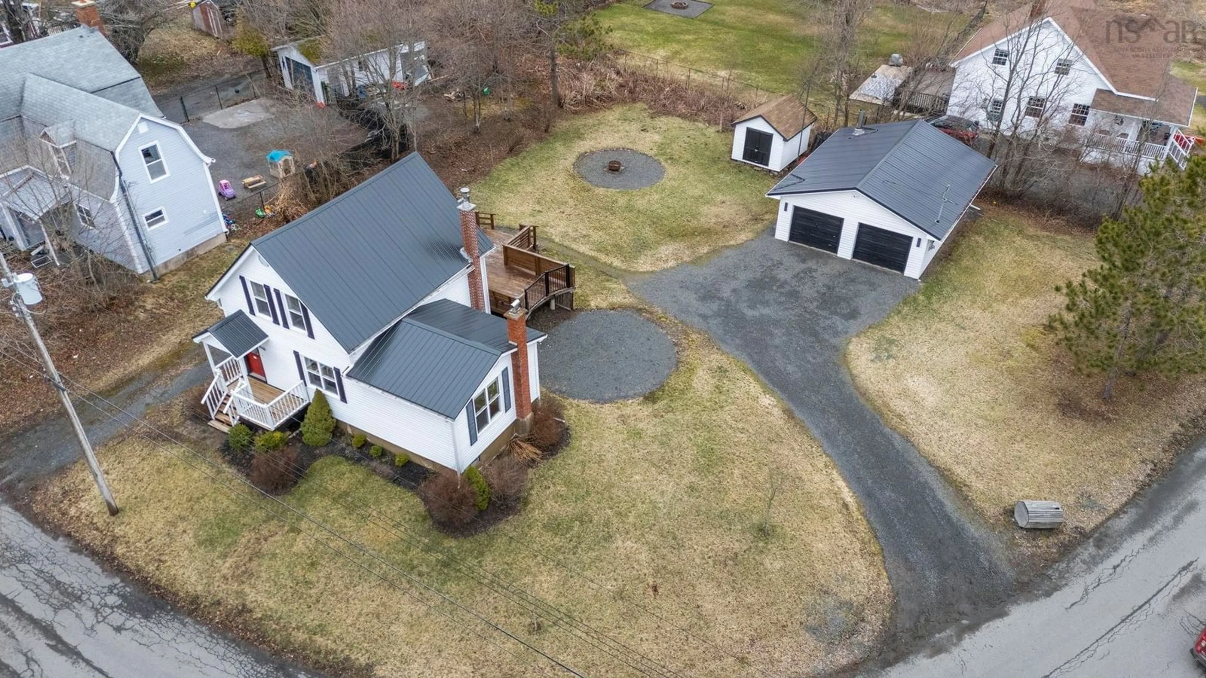 A pic from outside/outdoor area/front of a property/back of a property/a pic from drone, street for 1946 West St, Westville Nova Scotia B0K 2A0