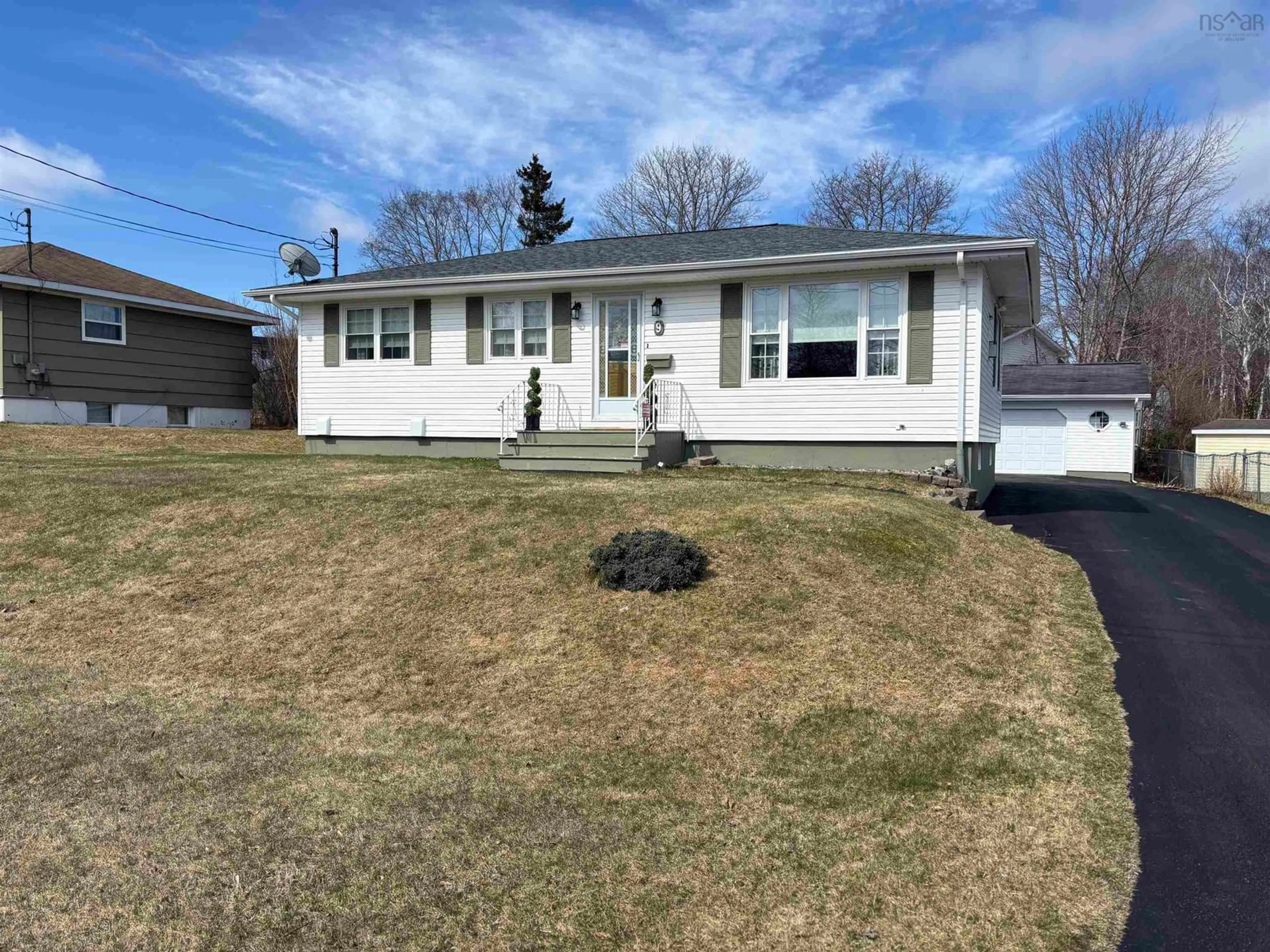 Home with vinyl exterior material, street for 9 Hare Avenue, North Sydney Nova Scotia B2A 2A9