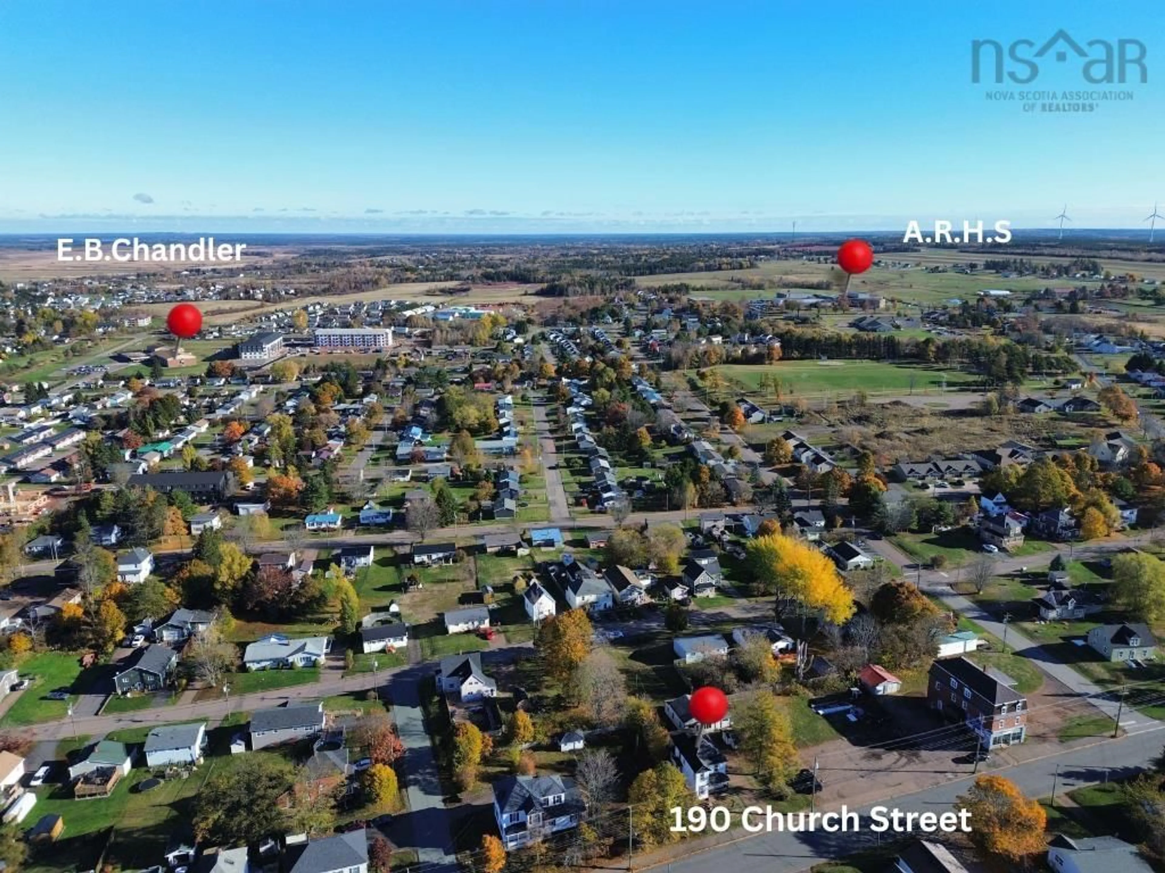 A pic from outside/outdoor area/front of a property/back of a property/a pic from drone, street for 190 Church St, Amherst Nova Scotia B4H 3C6