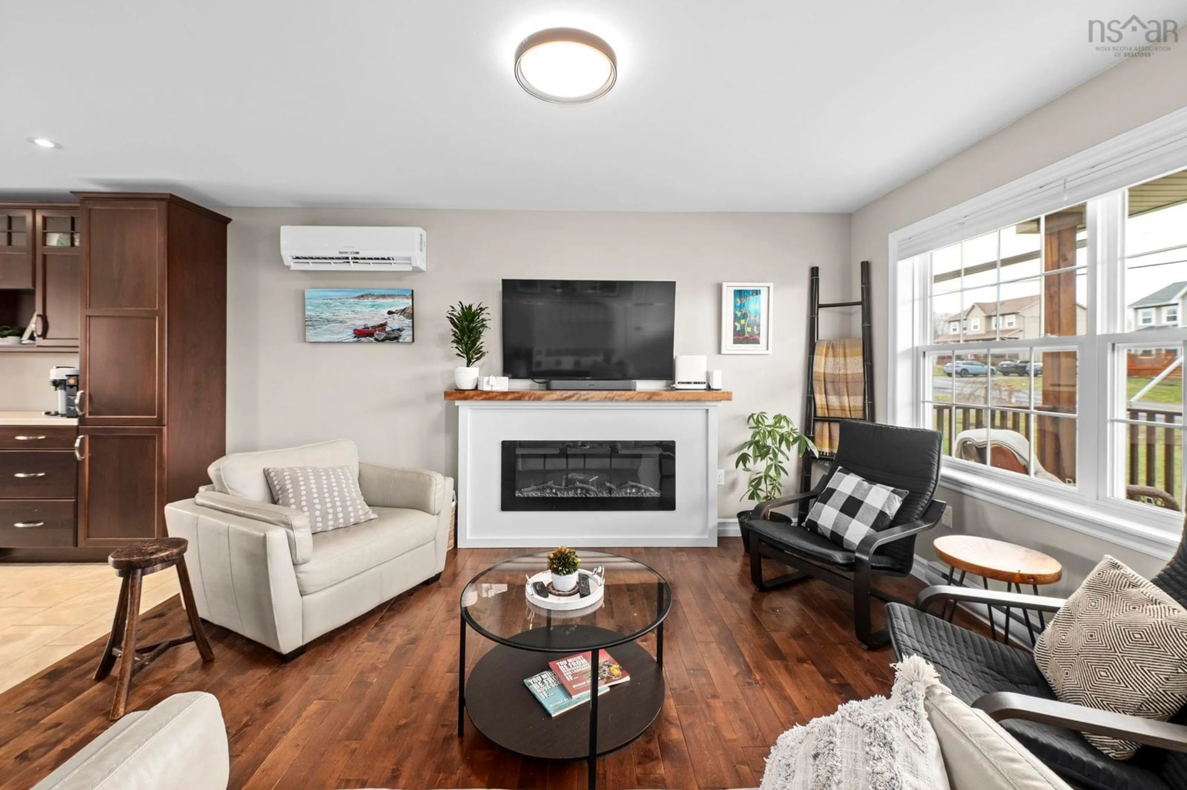 Living room with furniture, wood/laminate floor for 160 Underwood Rd, Garlands Crossing Nova Scotia B0N 2T0