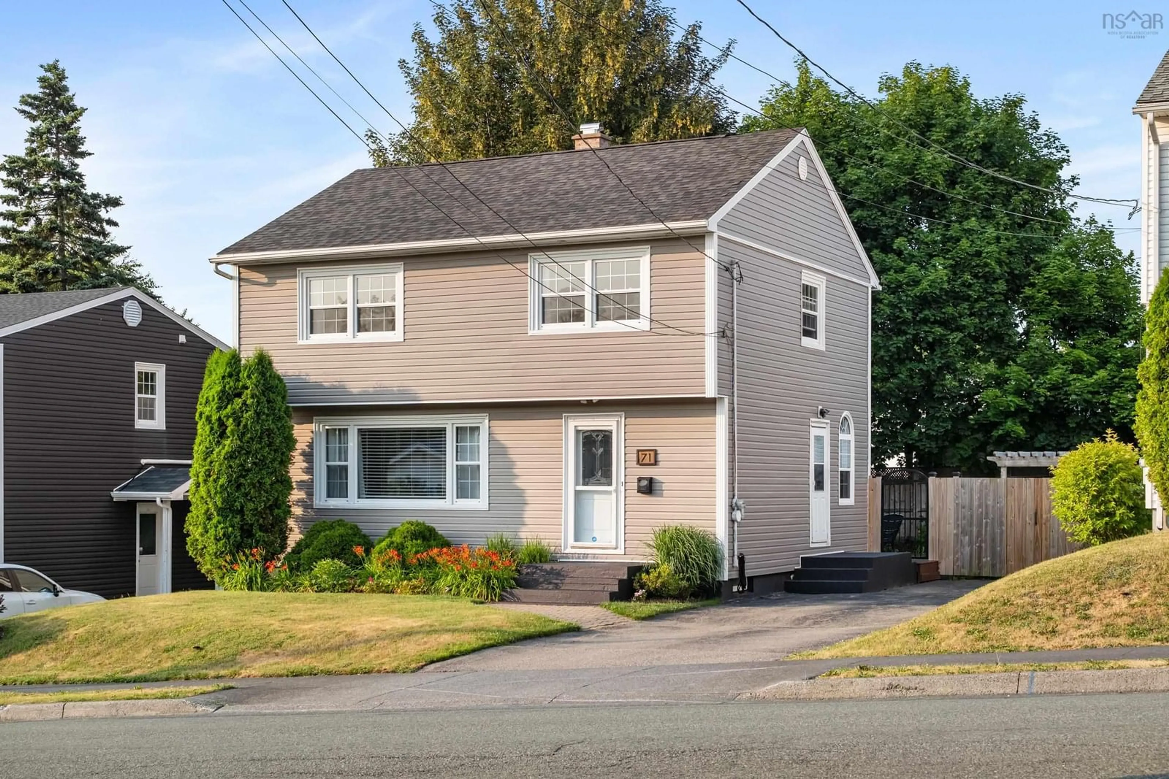 Home with vinyl exterior material, street for 71 Moxham Dr, Sydney Nova Scotia B1S 1Z9