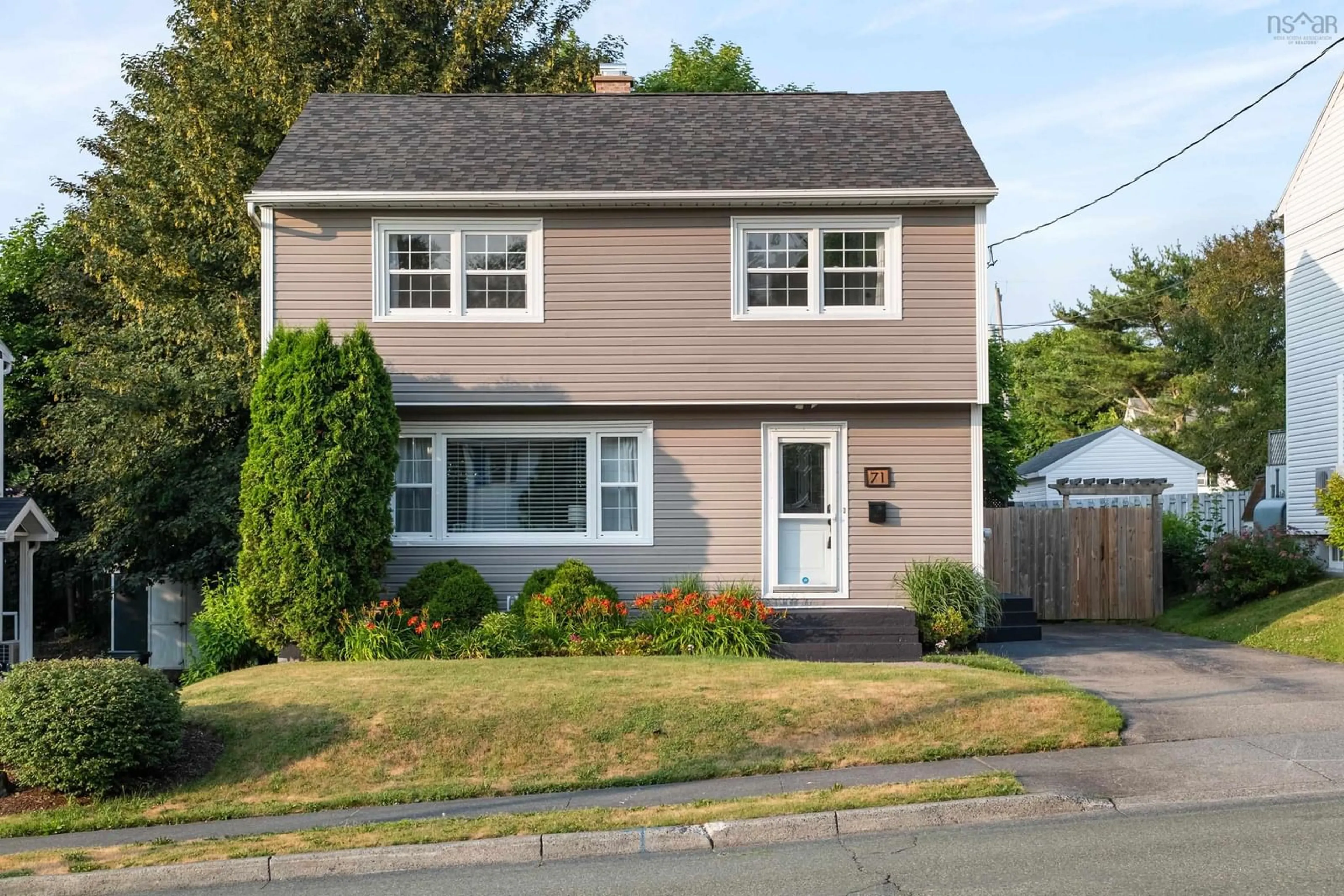 Home with vinyl exterior material, street for 71 Moxham Dr, Sydney Nova Scotia B1S 1Z9