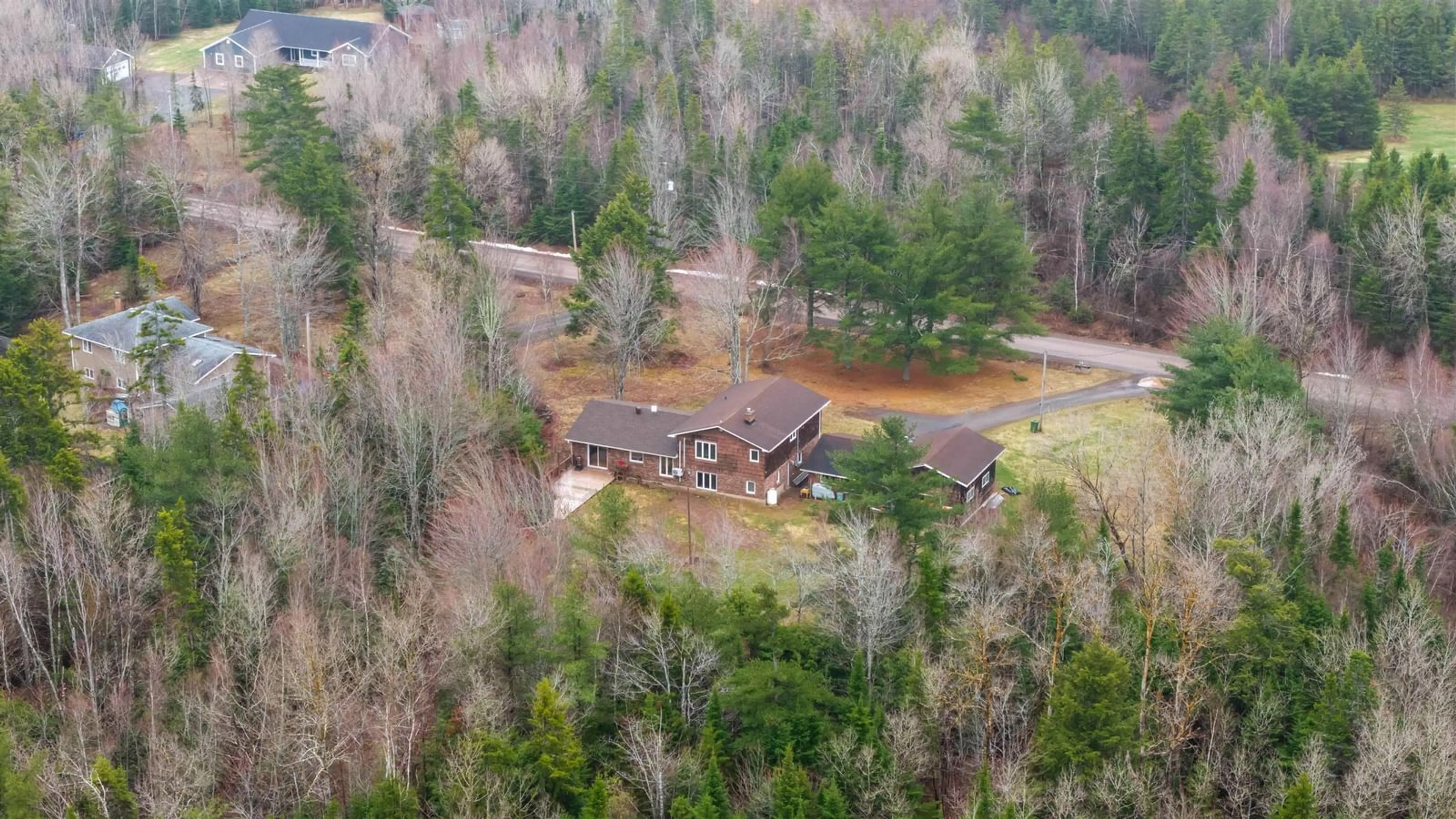 A pic from outside/outdoor area/front of a property/back of a property/a pic from drone, forest/trees view for 224 Sylvester Rd, Sylvester Nova Scotia B0K 2A0