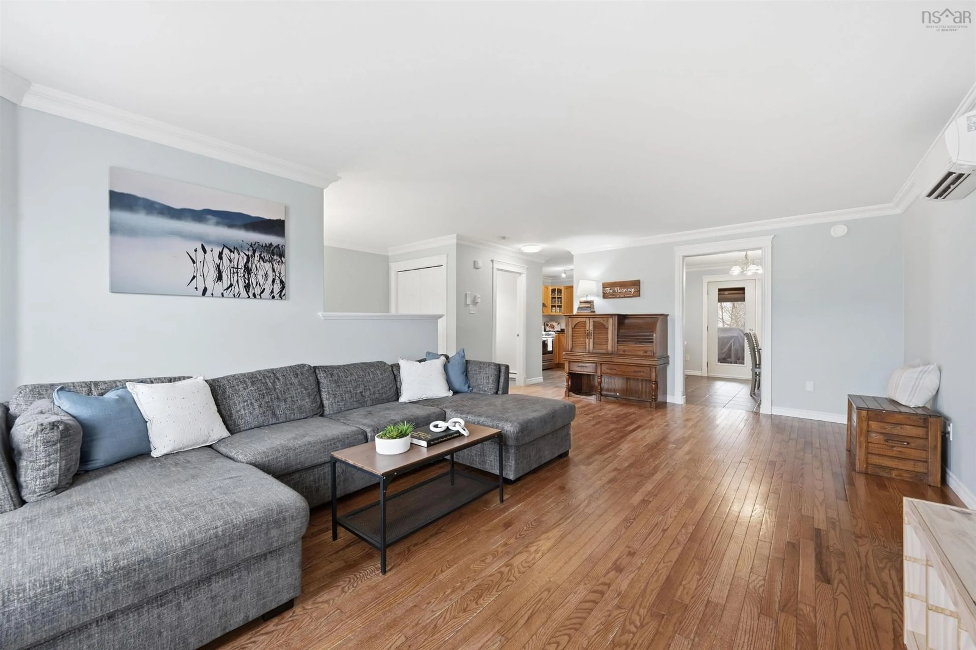 Living room with furniture, wood/laminate floor for 44 Vicky Cres, Eastern Passage Nova Scotia B3G 1T4