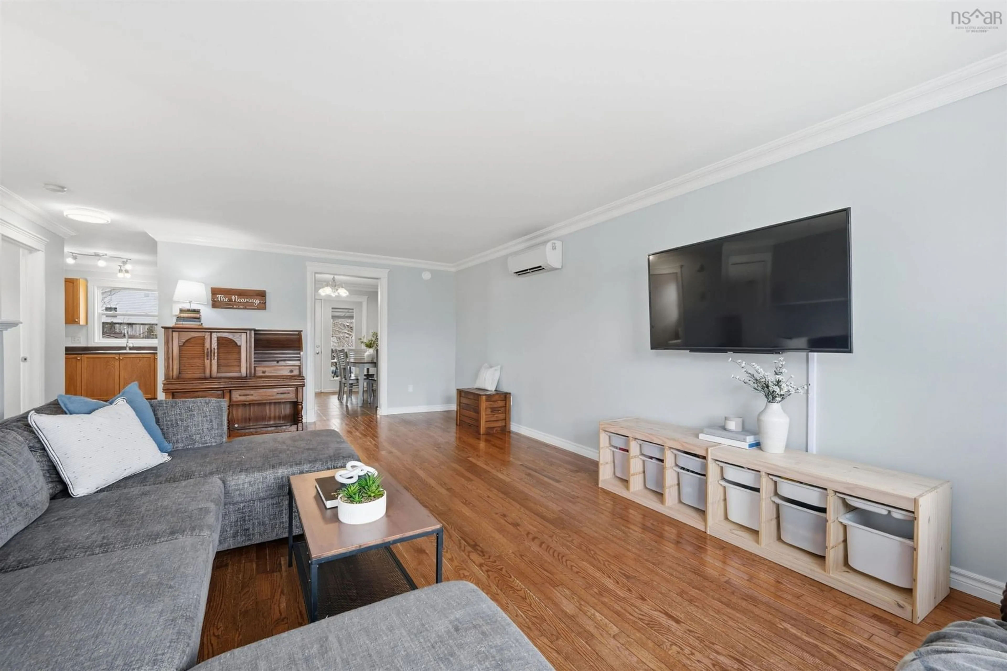 Living room with furniture, wood/laminate floor for 44 Vicky Cres, Eastern Passage Nova Scotia B3G 1T4