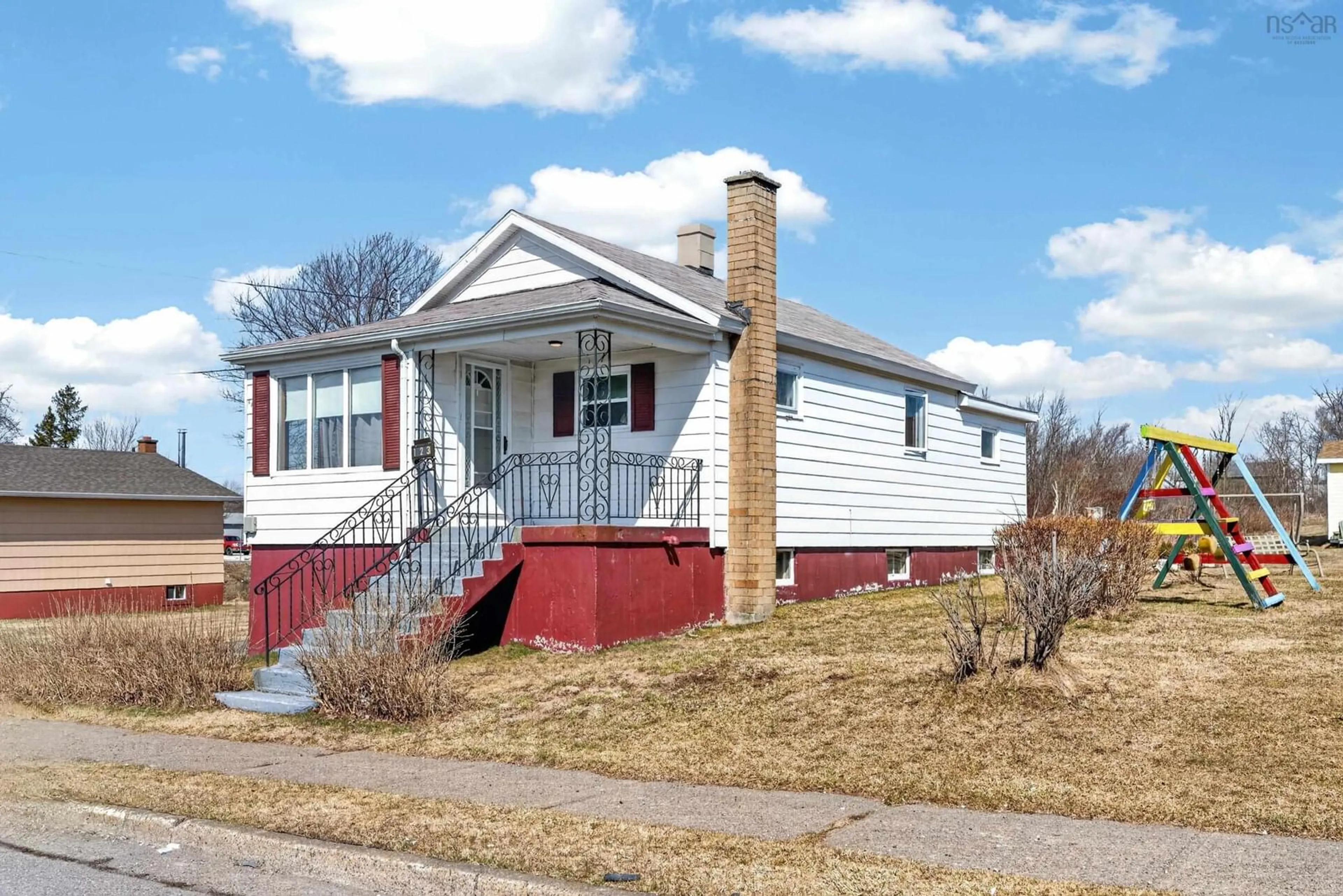 Home with vinyl exterior material, street for 123 Maloney St, Sydney Nova Scotia B1N 2C7