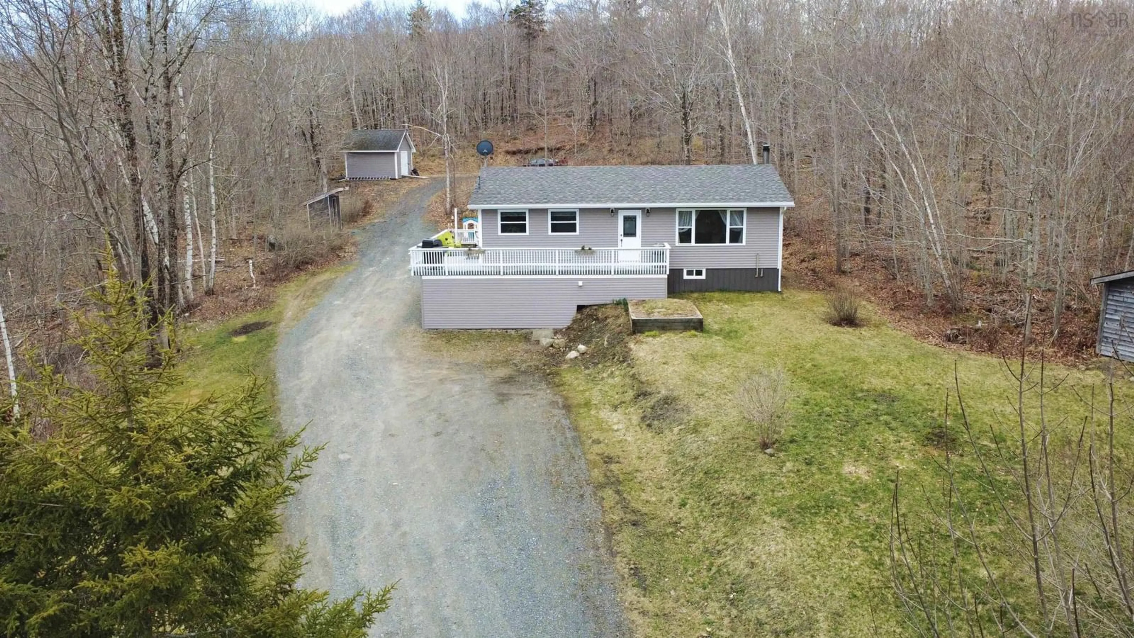 A pic from outside/outdoor area/front of a property/back of a property/a pic from drone, water/lake/river/ocean view for 501 Sarty Rd, Camperdown Nova Scotia B4V 6V3