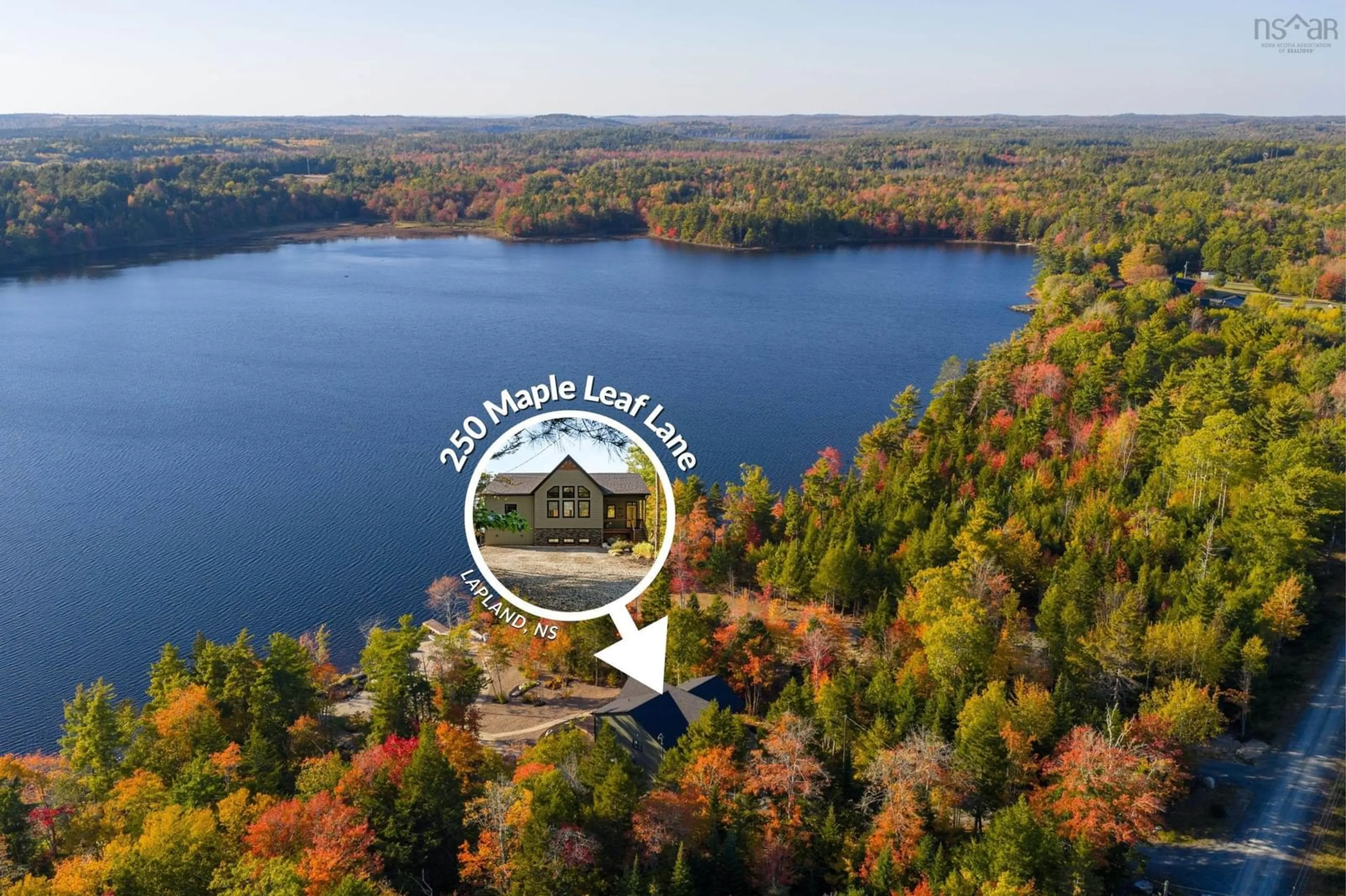 A pic from outside/outdoor area/front of a property/back of a property/a pic from drone, water/lake/river/ocean view for 250 Maple Leaf Lane, Lapland Nova Scotia B4V 7V1