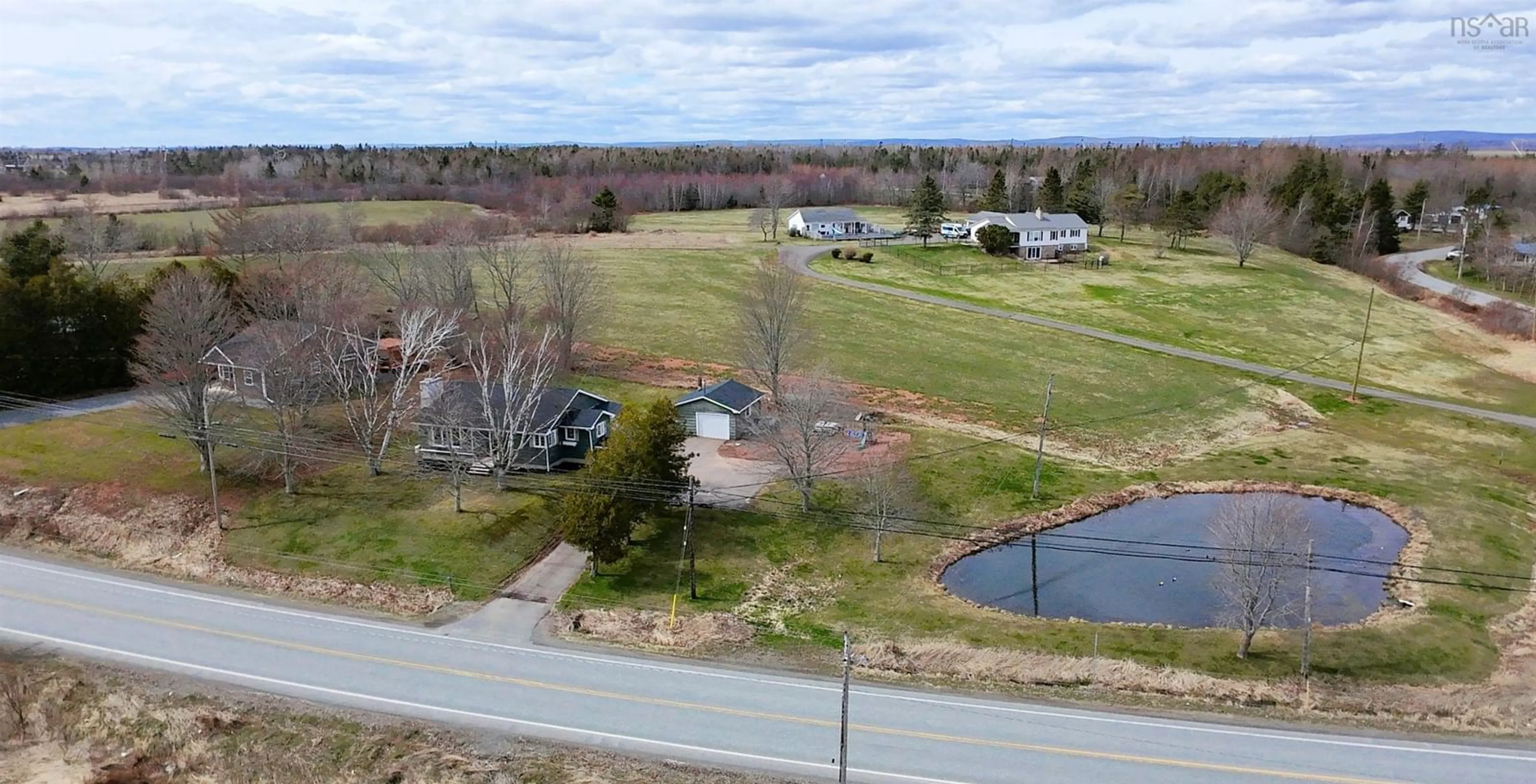 A pic from outside/outdoor area/front of a property/back of a property/a pic from drone, water/lake/river/ocean view for 13191 Highway 2, Central Onslow Nova Scotia B6L 5C7