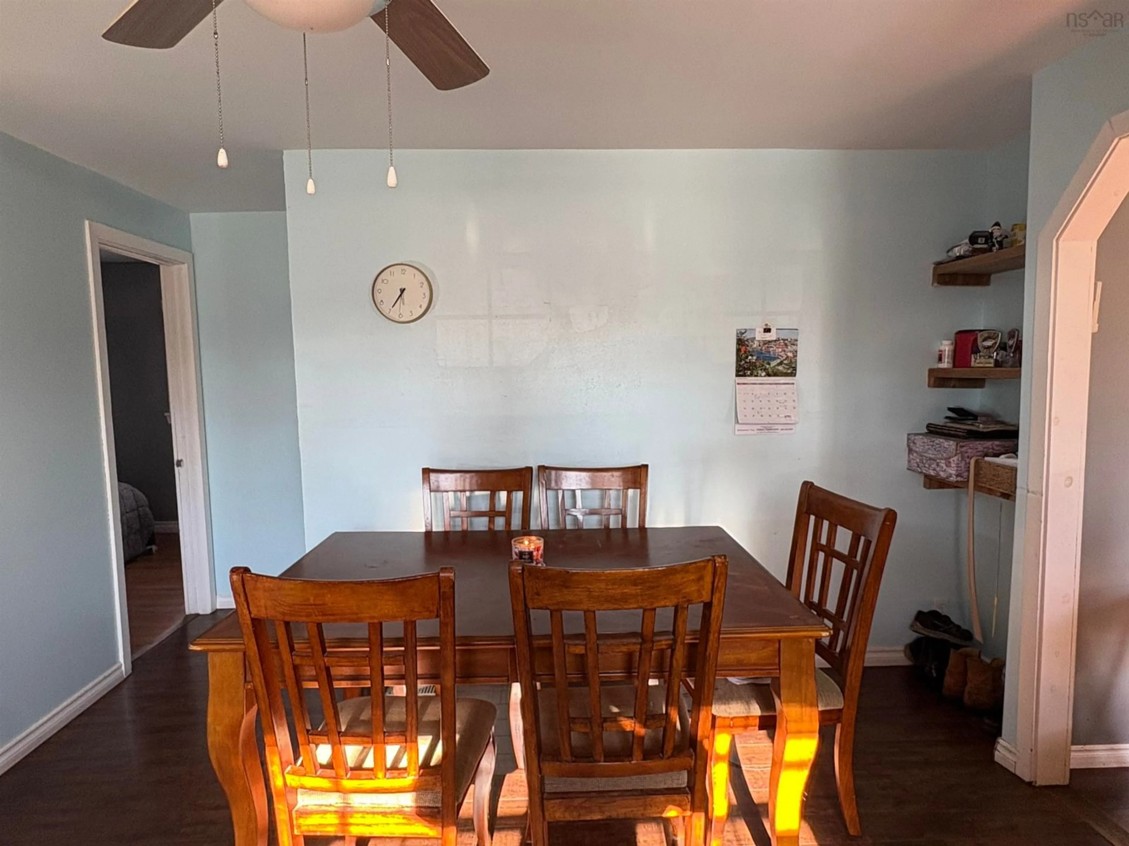 Dining room, wood/laminate floor for 200 Lighthouse Lane, Wallace Nova Scotia B0K 1Y0