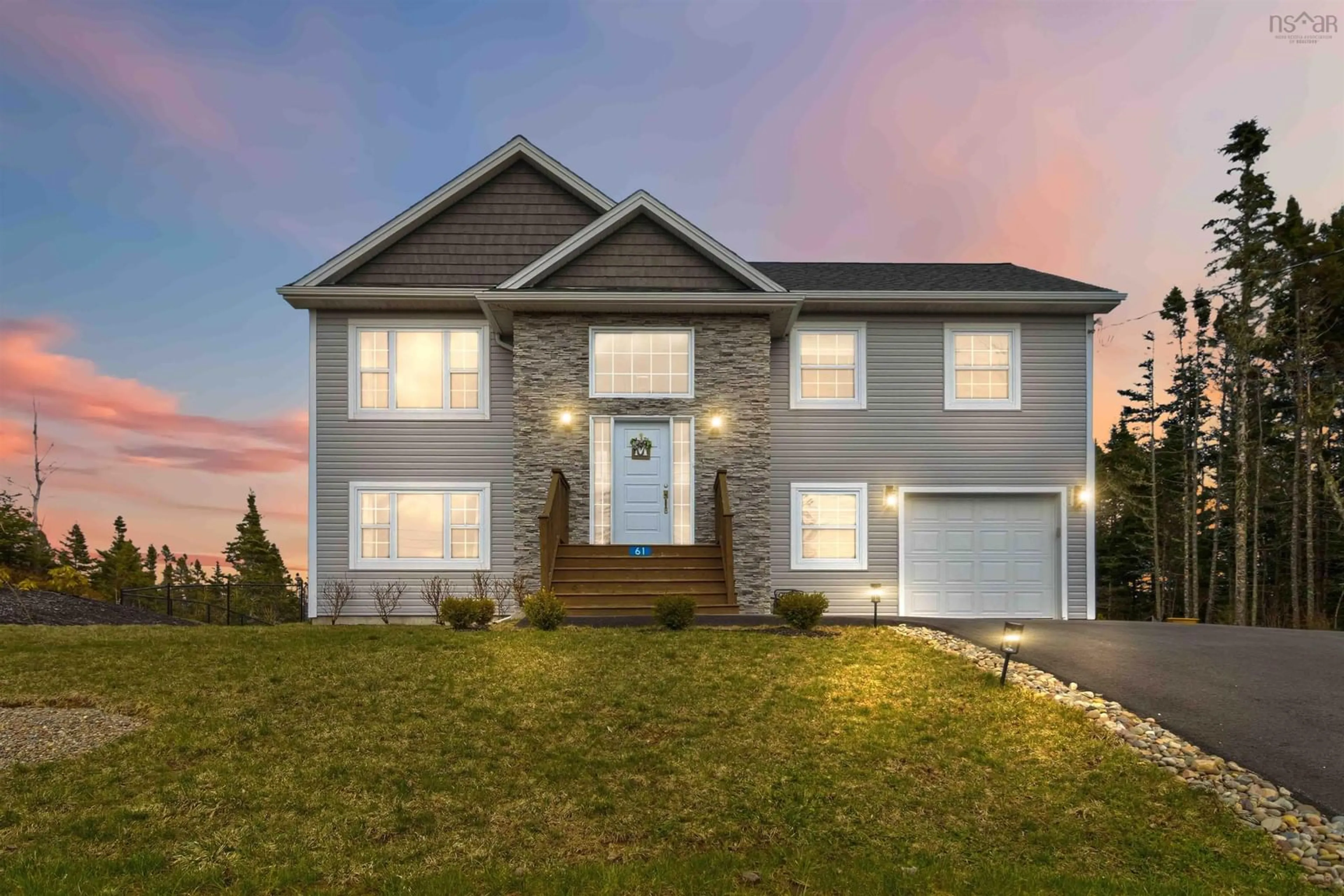 Home with vinyl exterior material, street for 61 Hargrove Lane, Whites Lake Nova Scotia B3T 0H8