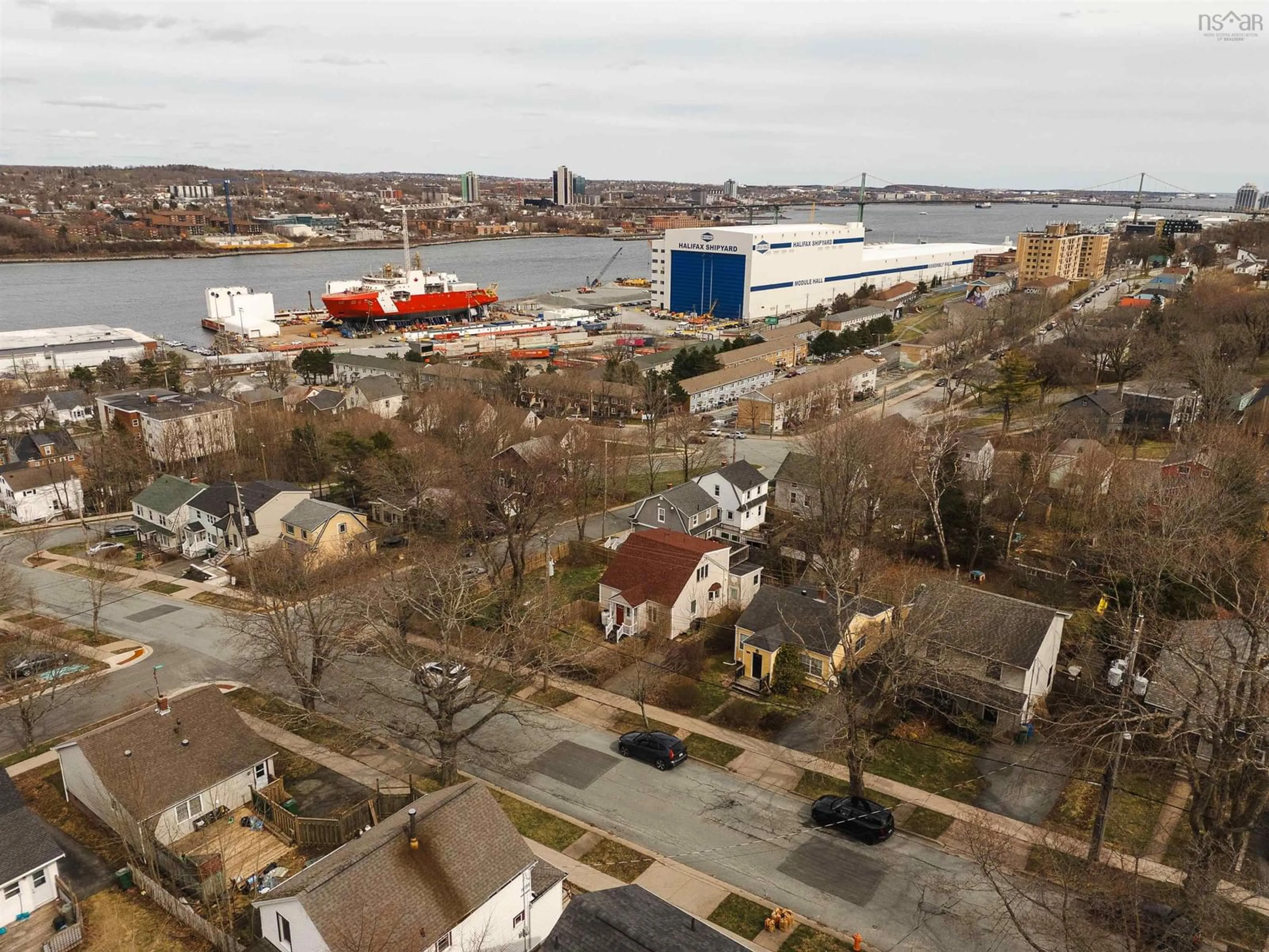 A pic from outside/outdoor area/front of a property/back of a property/a pic from drone, water/lake/river/ocean view for 5350 Rector St, Halifax Nova Scotia B3K 2N5