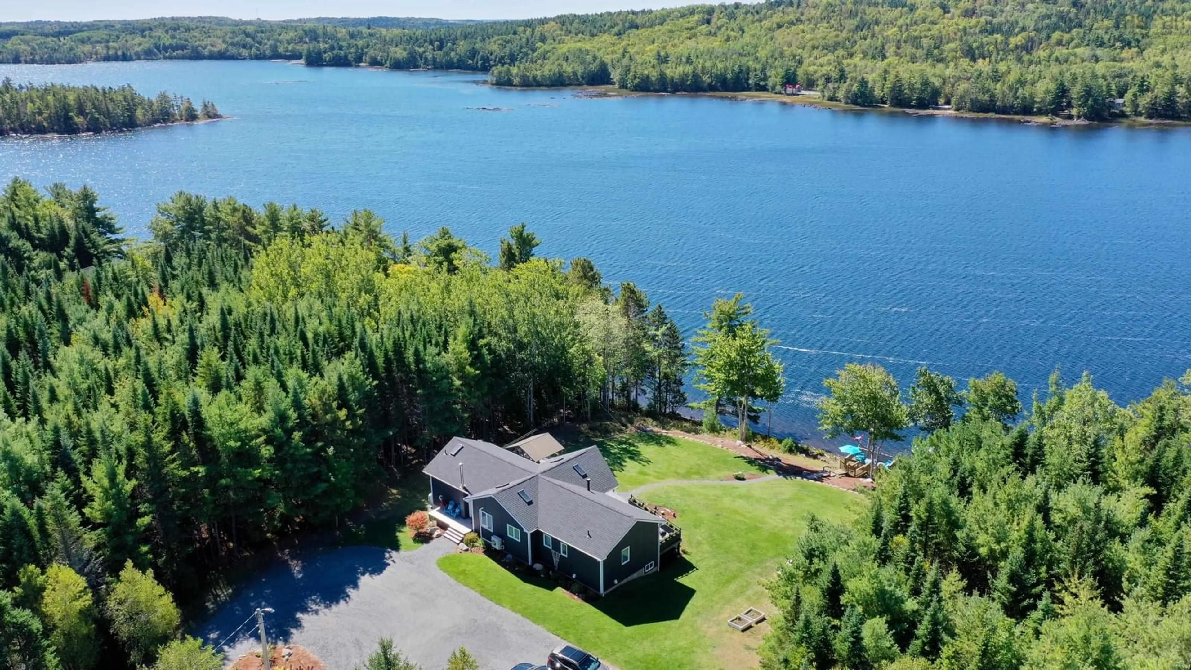 A pic from outside/outdoor area/front of a property/back of a property/a pic from drone, water/lake/river/ocean view for 193 Red Tail Dr, Newburne Nova Scotia B0J 2E0