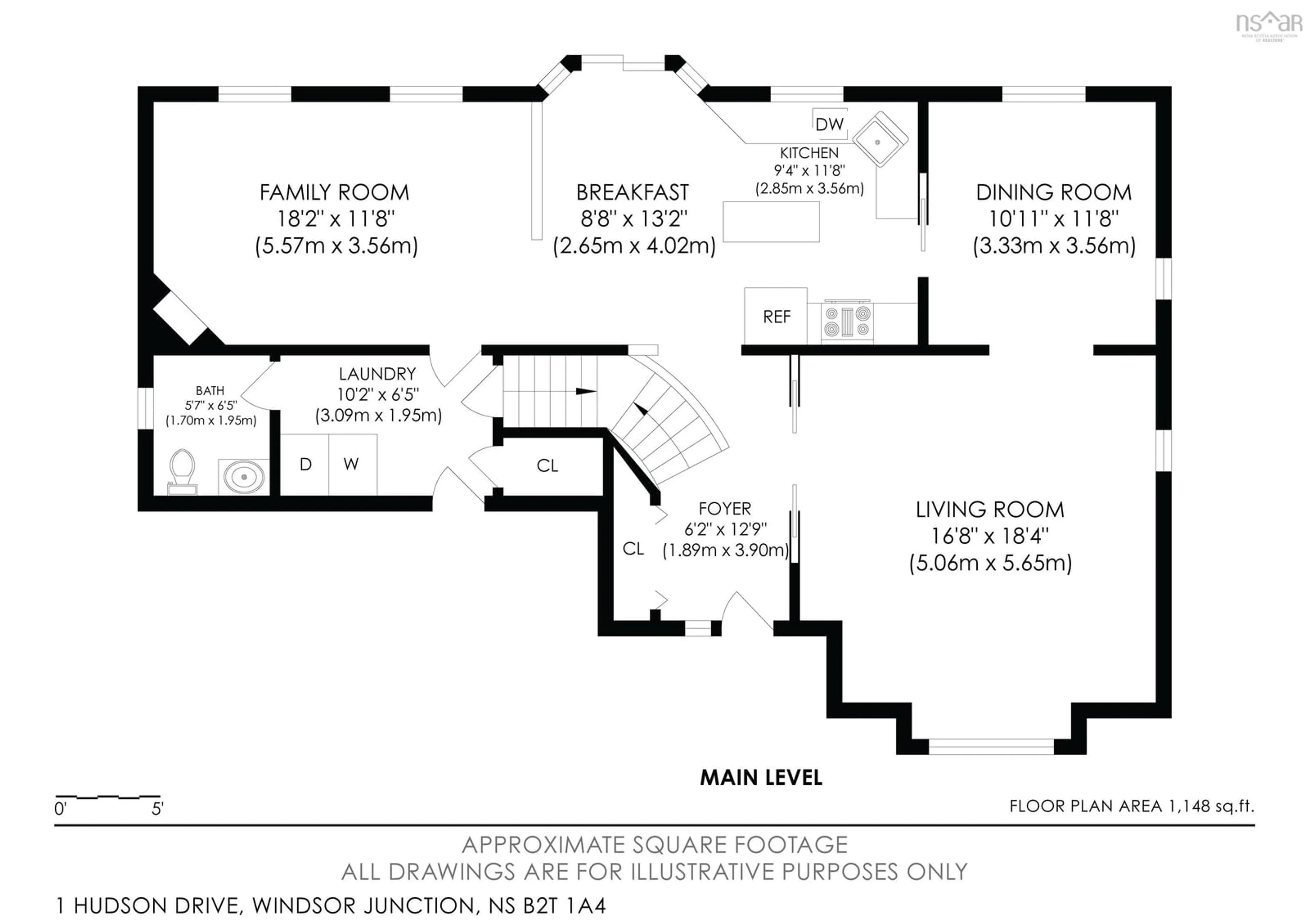Floor plan for 1 Hudson Dr, Windsor Junction Nova Scotia B2T 1A4