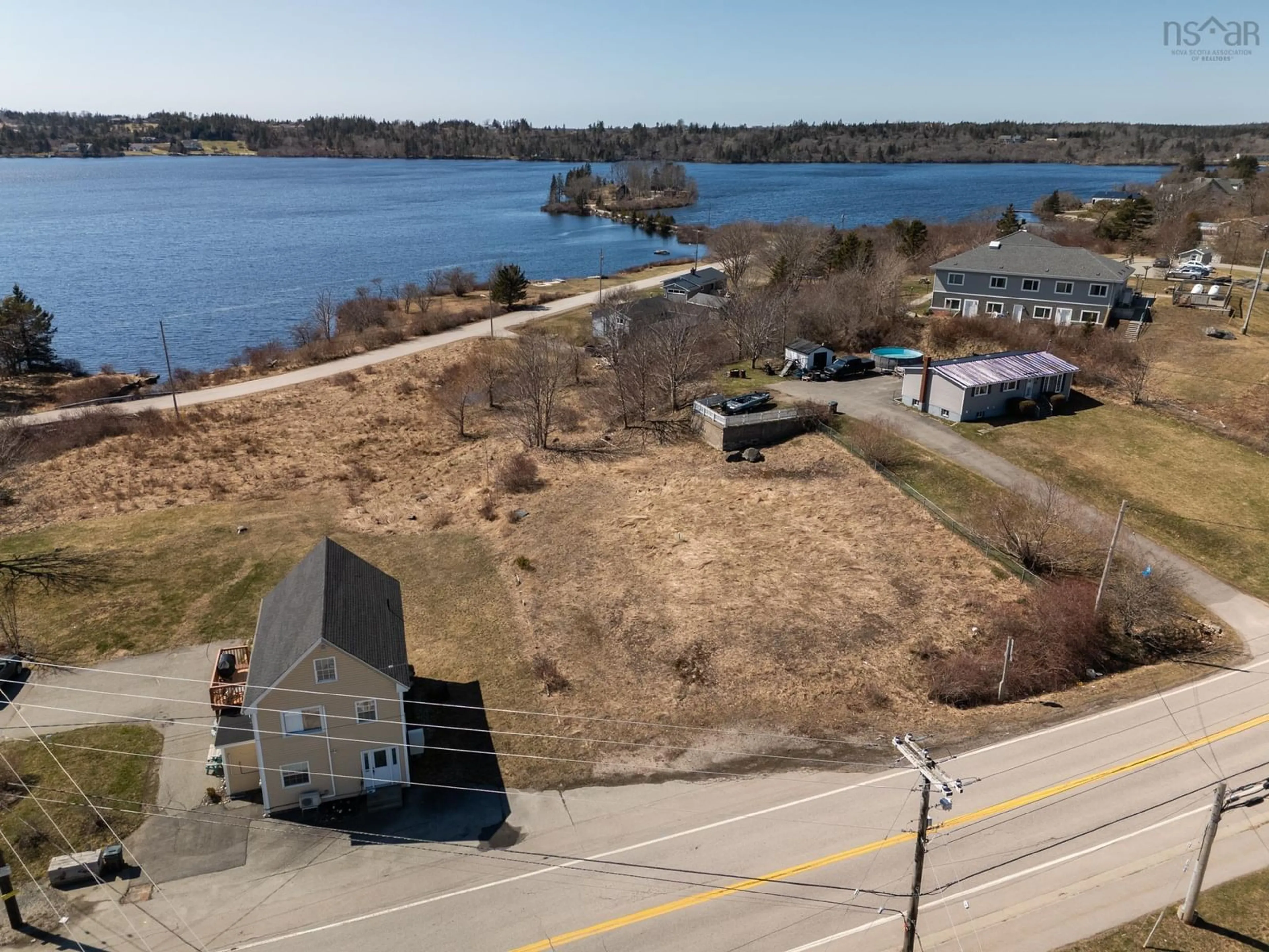 A pic from outside/outdoor area/front of a property/back of a property/a pic from drone, water/lake/river/ocean view for 805 Highway 1, Hebron Nova Scotia B5A 5Z5