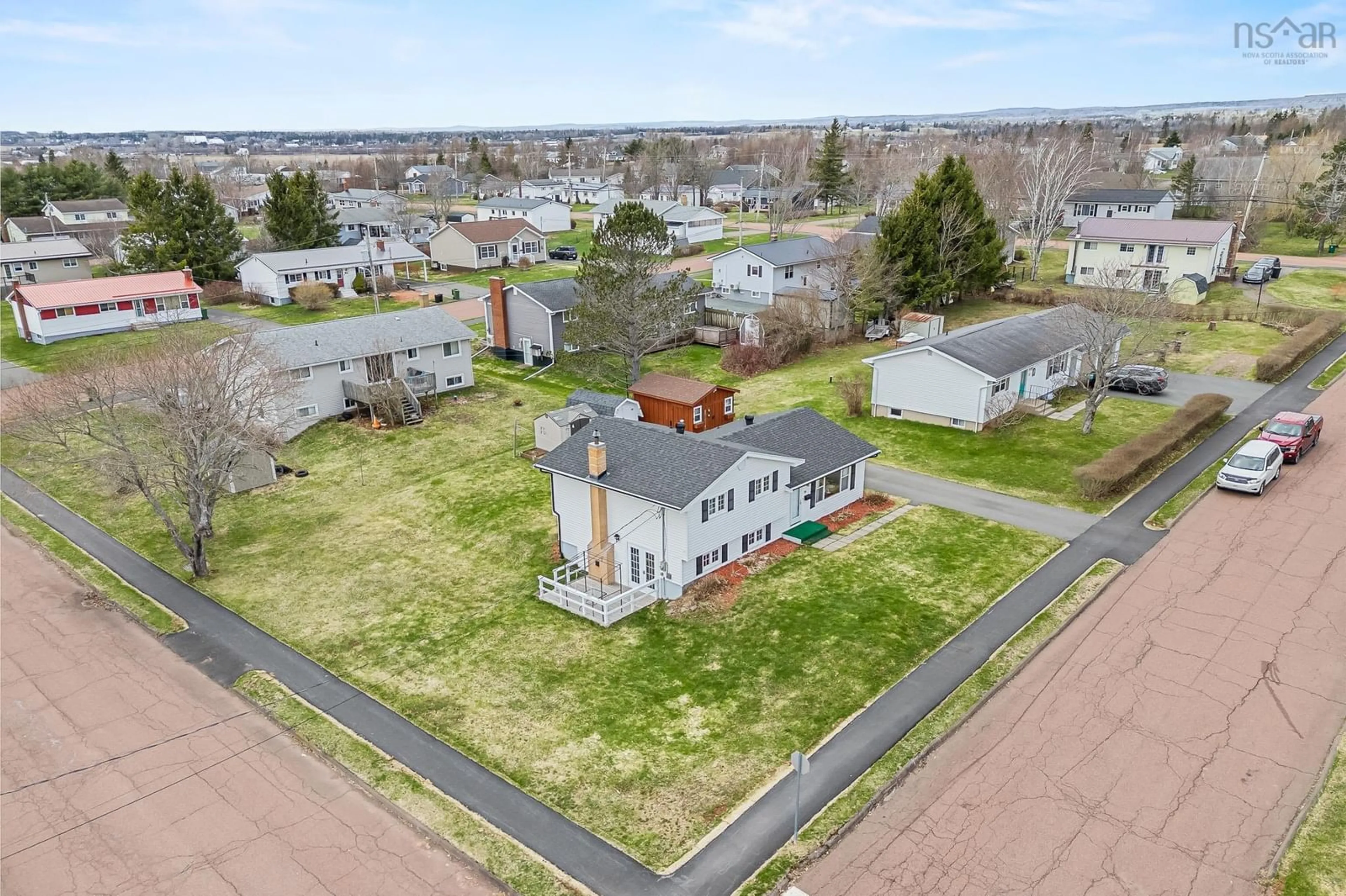 A pic from outside/outdoor area/front of a property/back of a property/a pic from drone, street for 16 Thompson Dr, Bible Hill Nova Scotia B2N 5L6