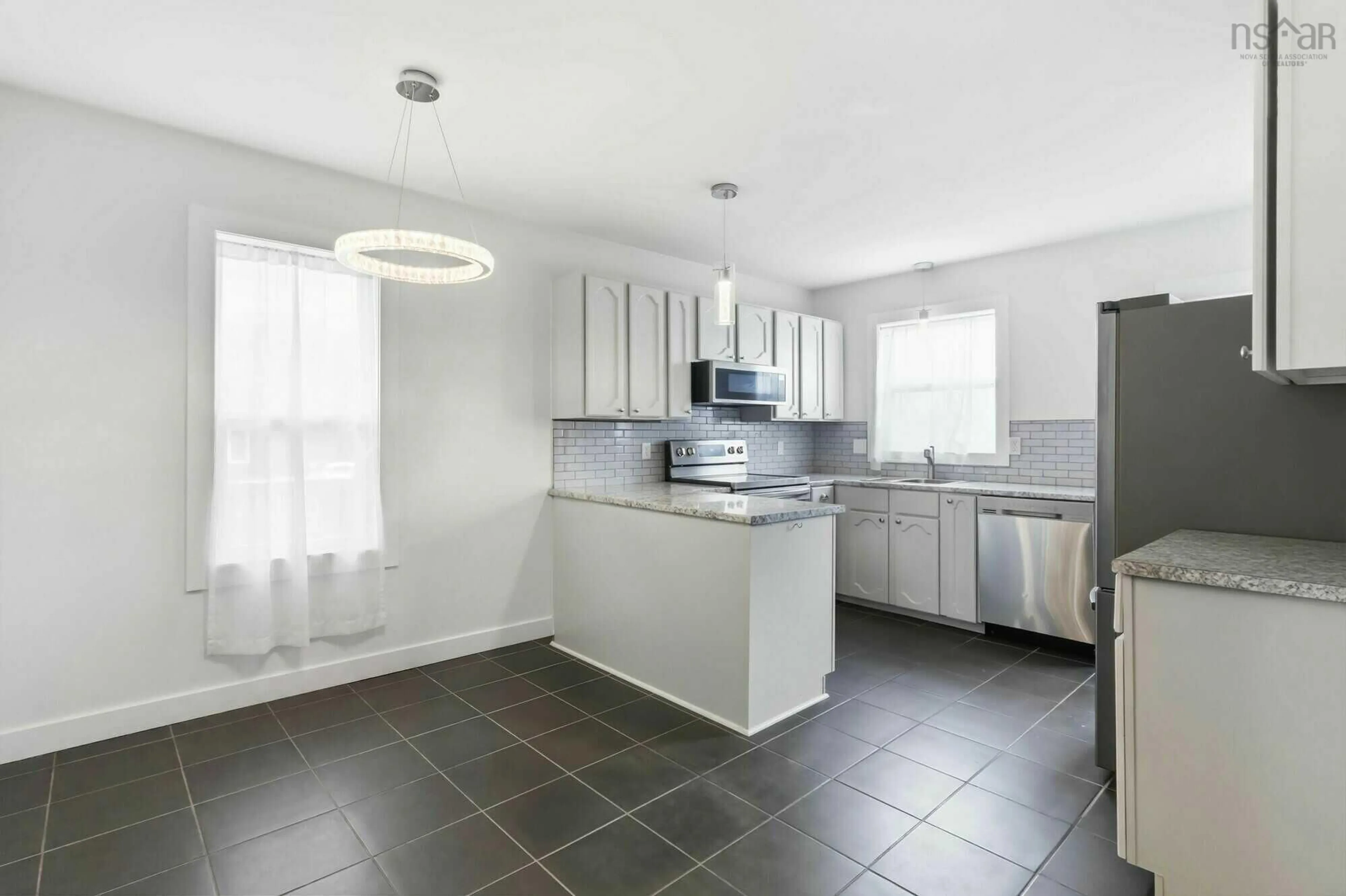 Open concept kitchen, ceramic/tile floor for 52 Shrewsbury Rd, Dartmouth Nova Scotia B2V 2E2