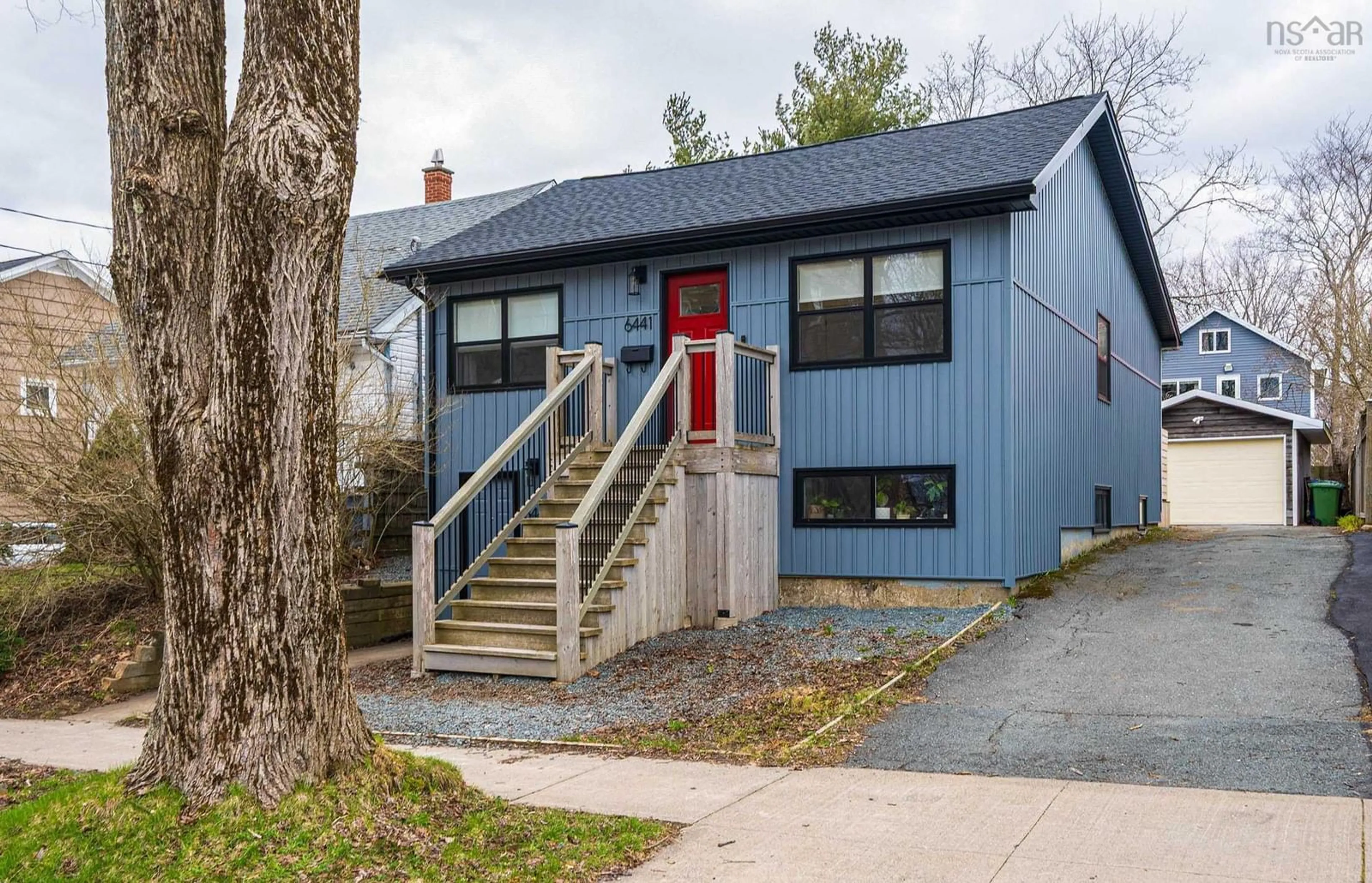 Home with vinyl exterior material, street for 6441/6443 Summit St, Halifax Nova Scotia B3L 1S2