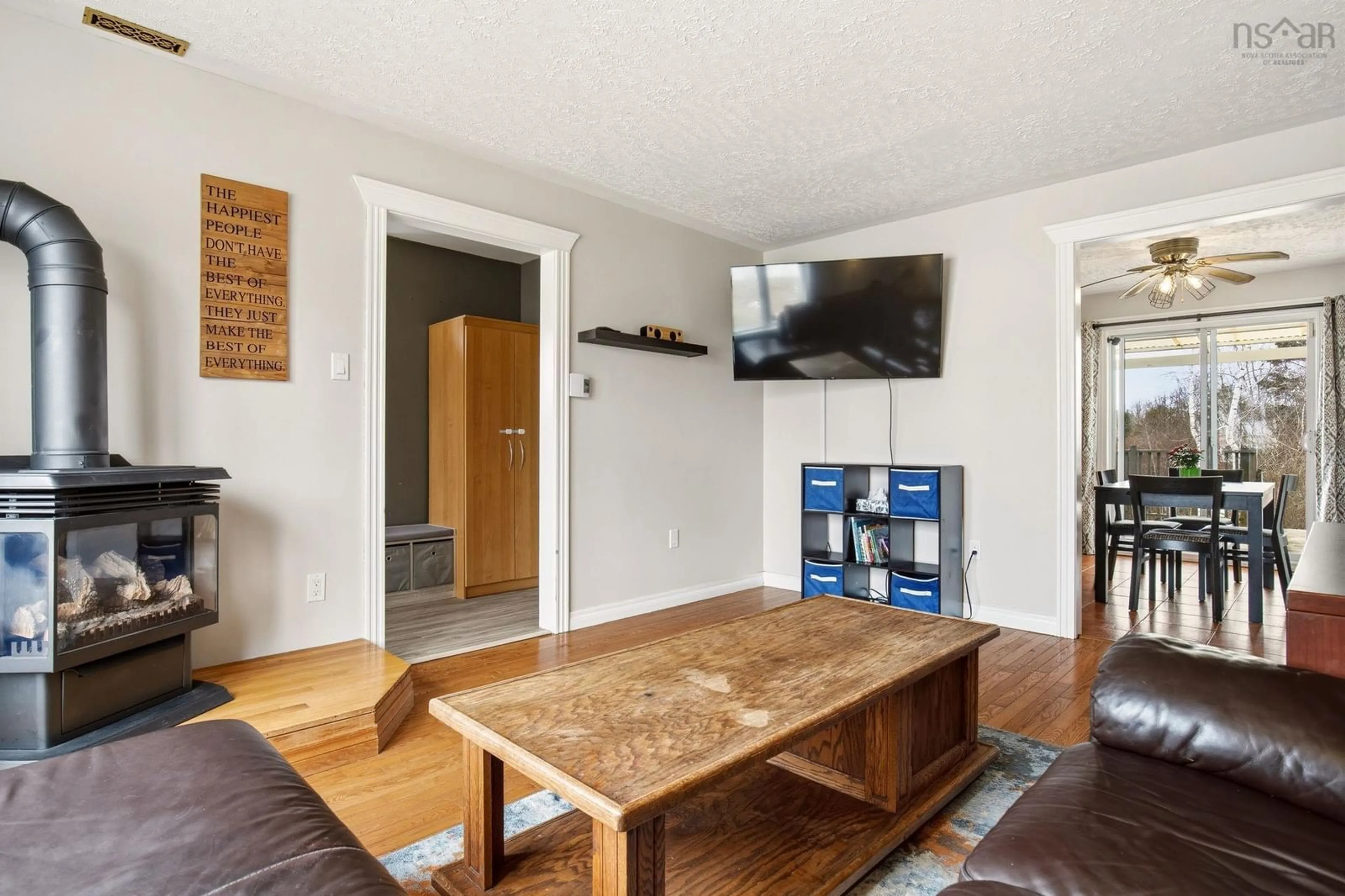 Living room with furniture, wood/laminate floor for 29 Seawood Ave, Lower Sackville Nova Scotia B4C 2L1