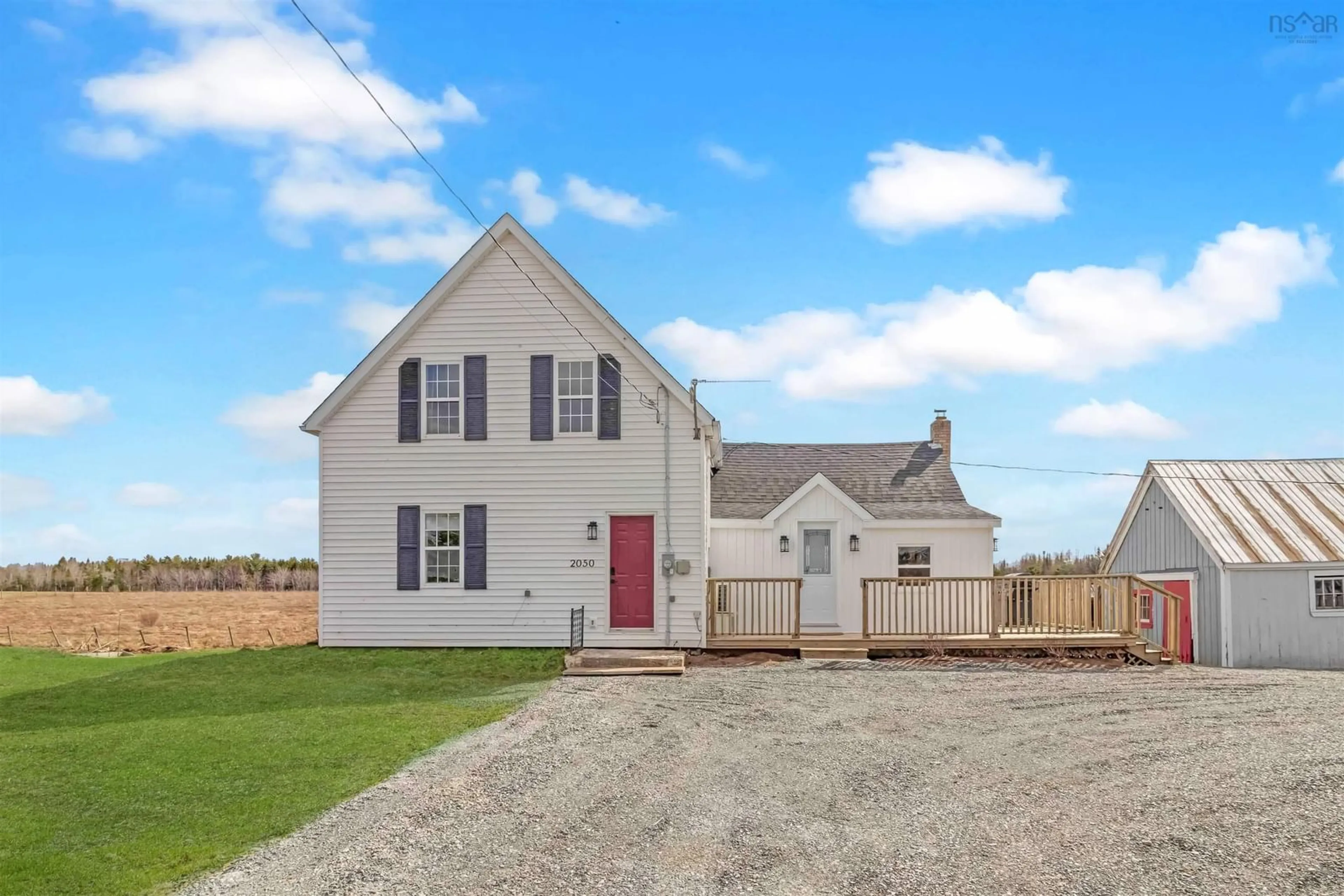 Home with vinyl exterior material, street for 2050 Indian Rd, Macphees Corner Nova Scotia B0N 2H0