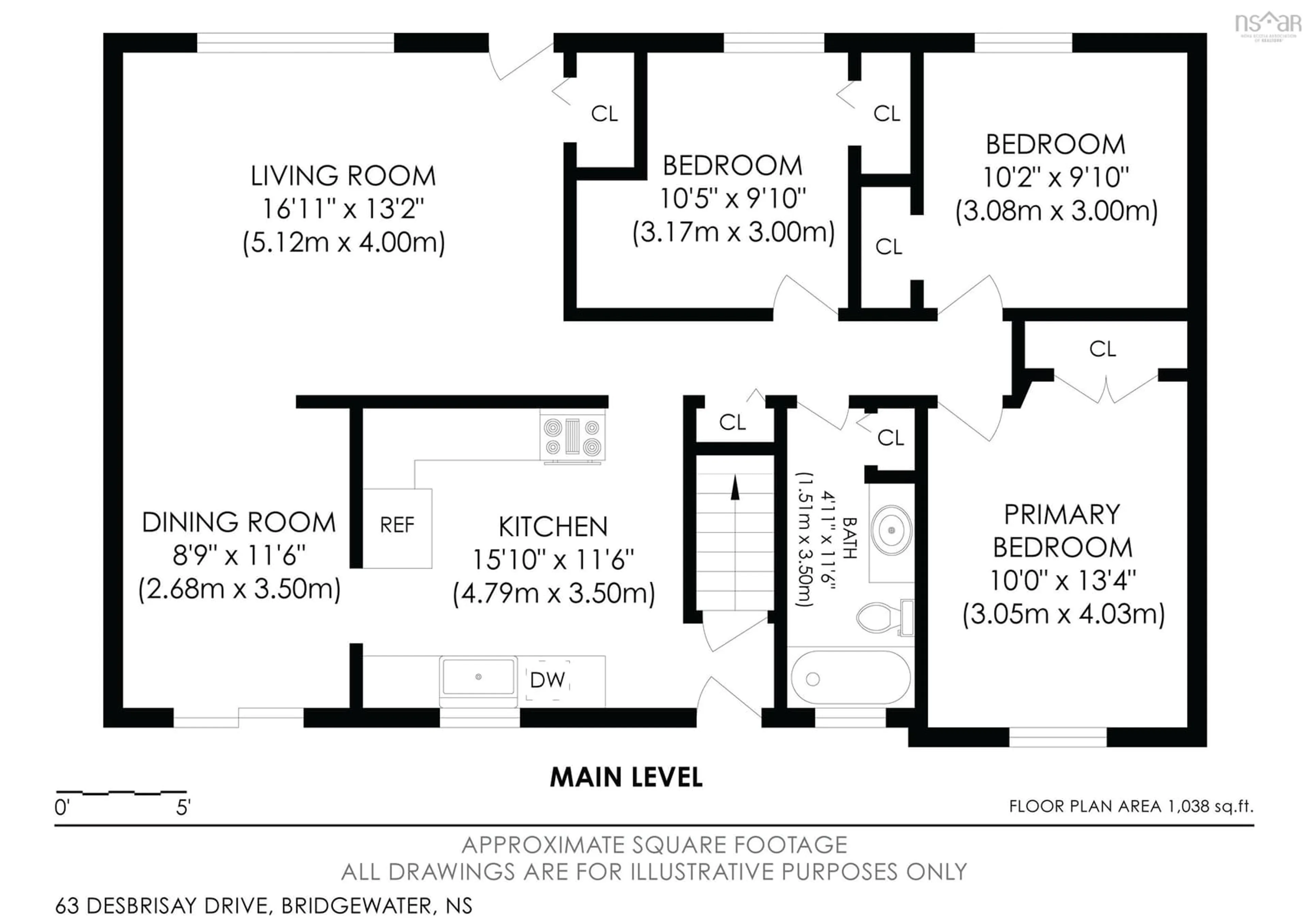 Floor plan for 63 Desbrisay Dr, Bridgewater Nova Scotia B4V 3E3