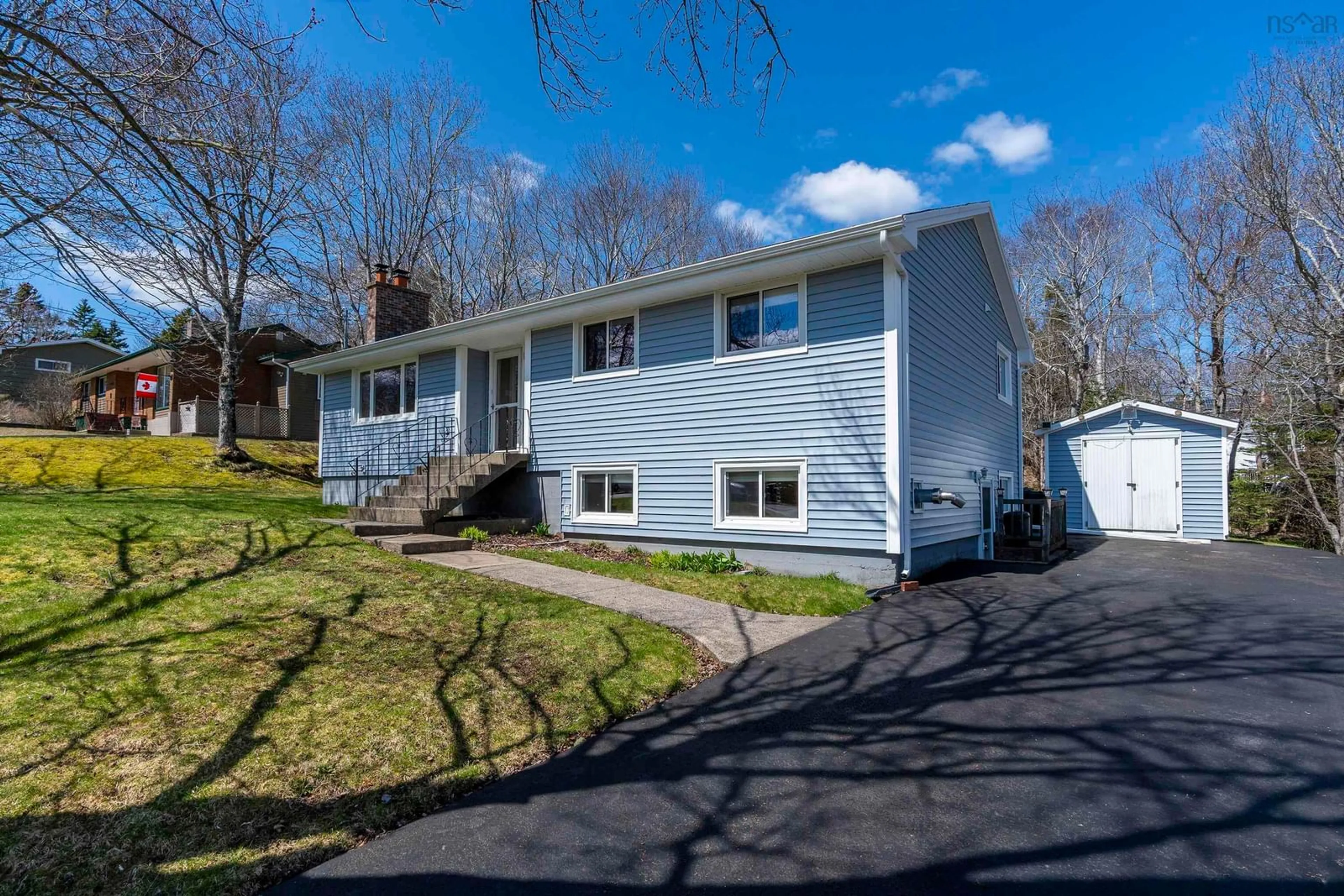 Home with vinyl exterior material, street for 33 Rosewood Ave, Timberlea Nova Scotia B3T 1C6