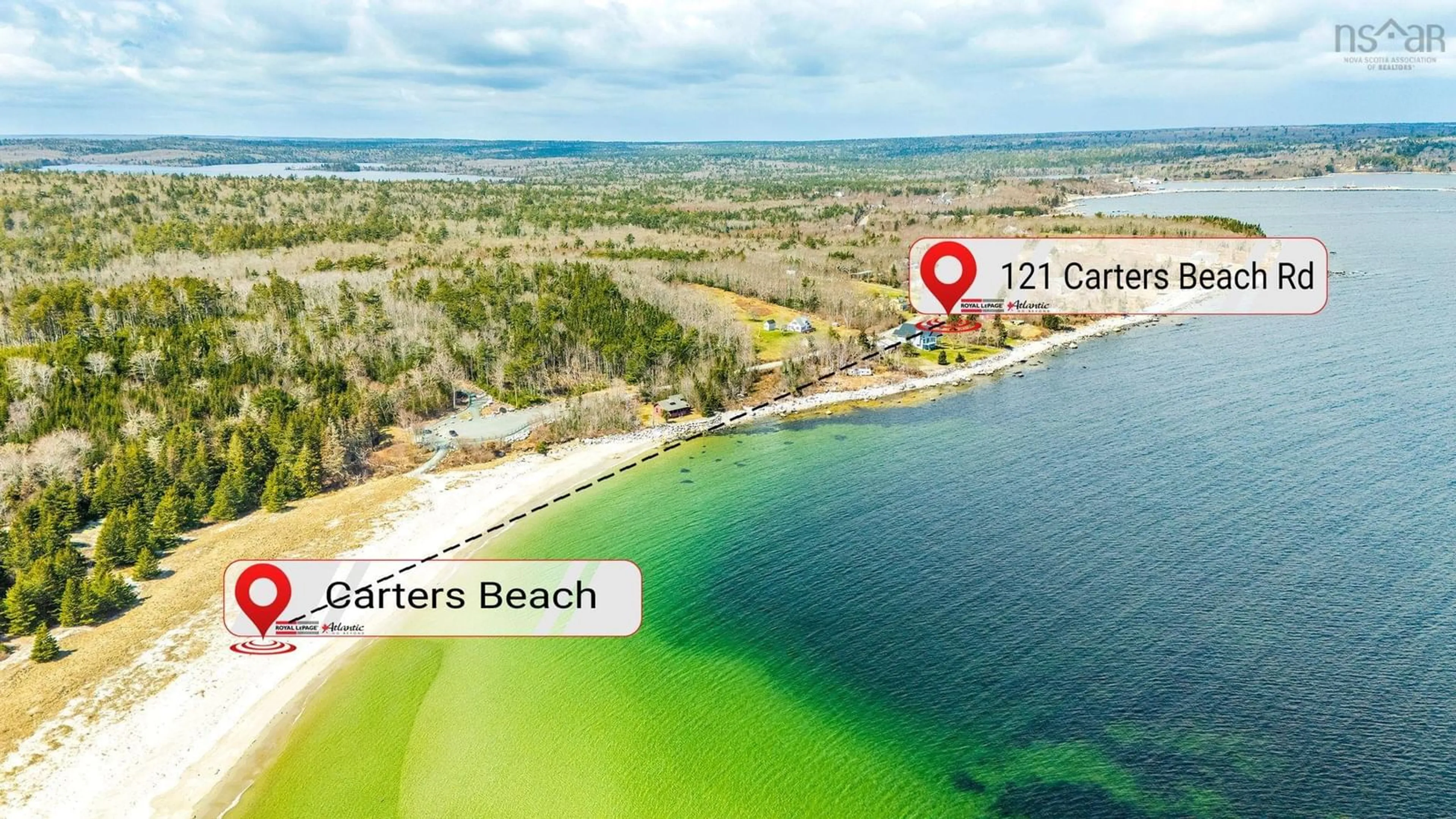 A pic from outside/outdoor area/front of a property/back of a property/a pic from drone, water/lake/river/ocean view for 121 Carters Beach Rd, Port Mouton Nova Scotia B0T 1T0