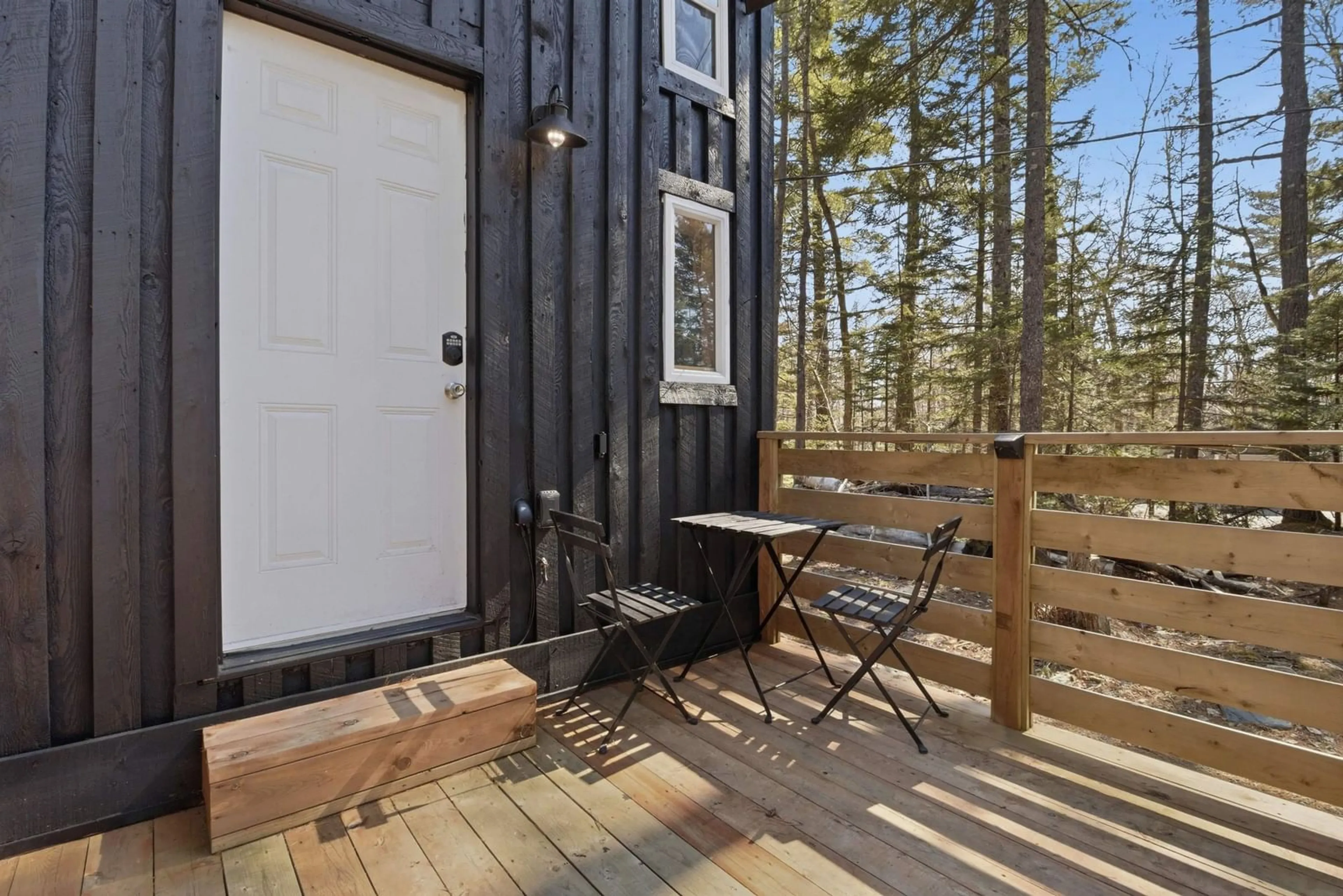 Patio, forest/trees view for 278 Forest Dr, Hemford Nova Scotia B0R 1A0