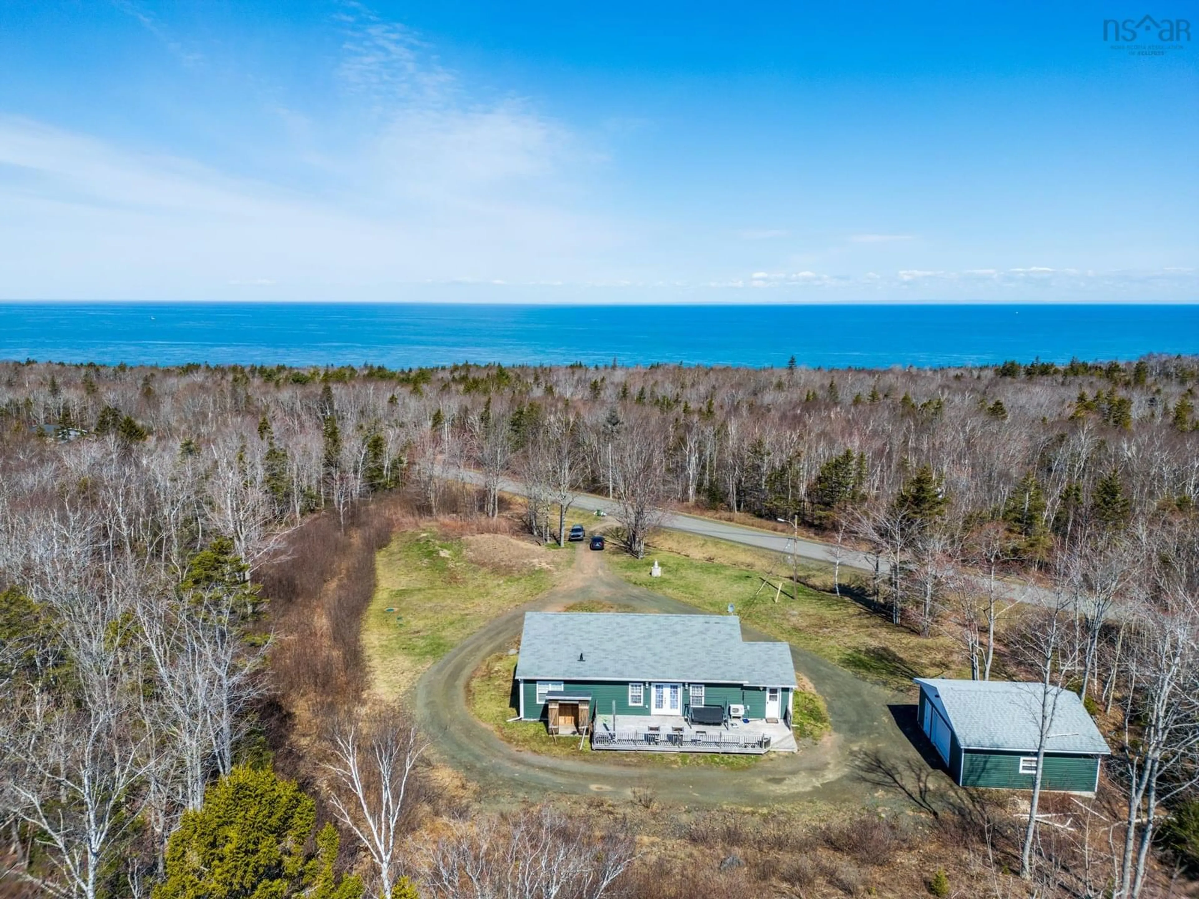 A pic from outside/outdoor area/front of a property/back of a property/a pic from drone, water/lake/river/ocean view for 3152 Shore Rd, Litchfield Nova Scotia B0S 1A0