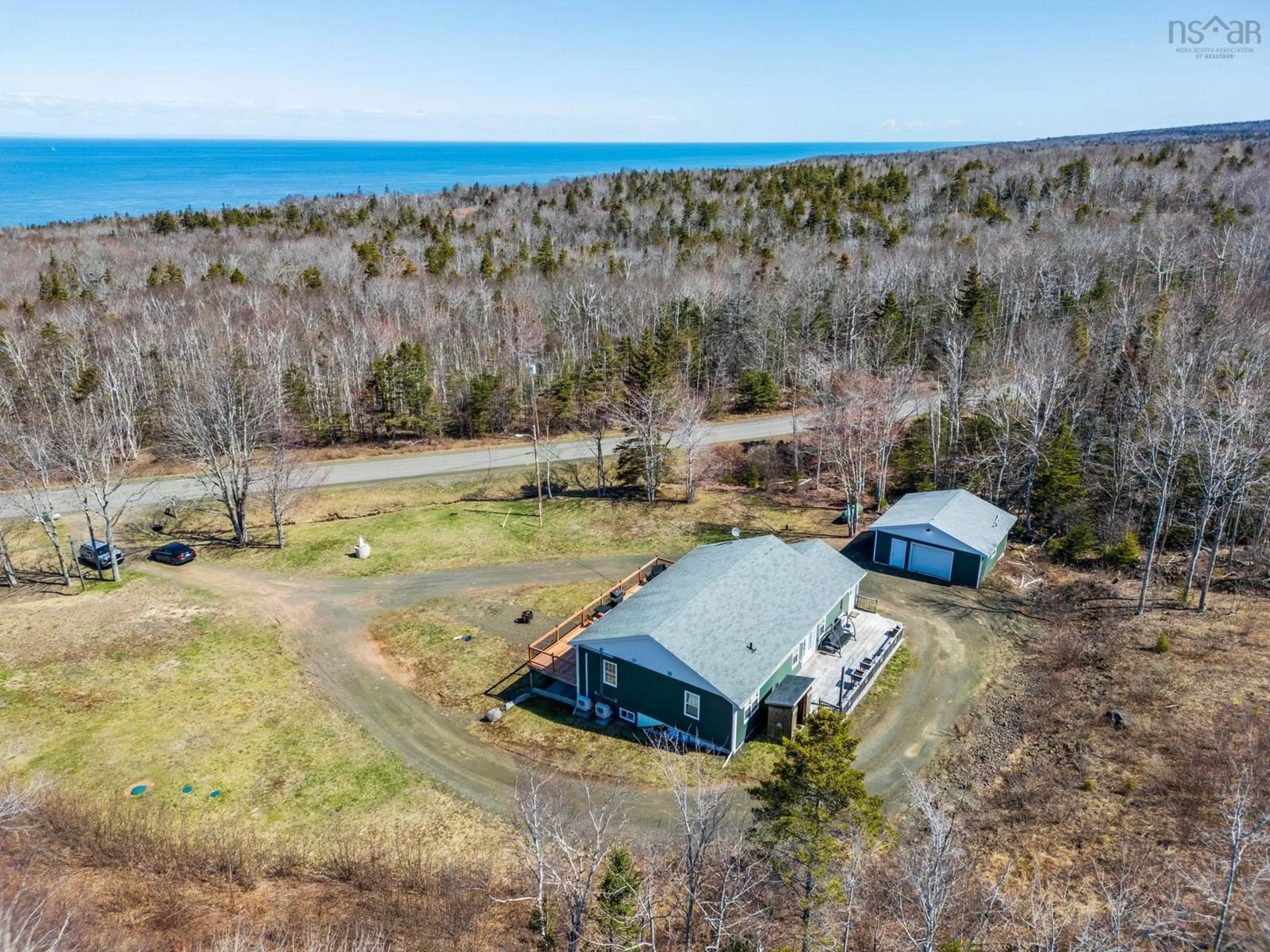 A pic from outside/outdoor area/front of a property/back of a property/a pic from drone, water/lake/river/ocean view for 3152 Shore Rd, Litchfield Nova Scotia B0S 1A0