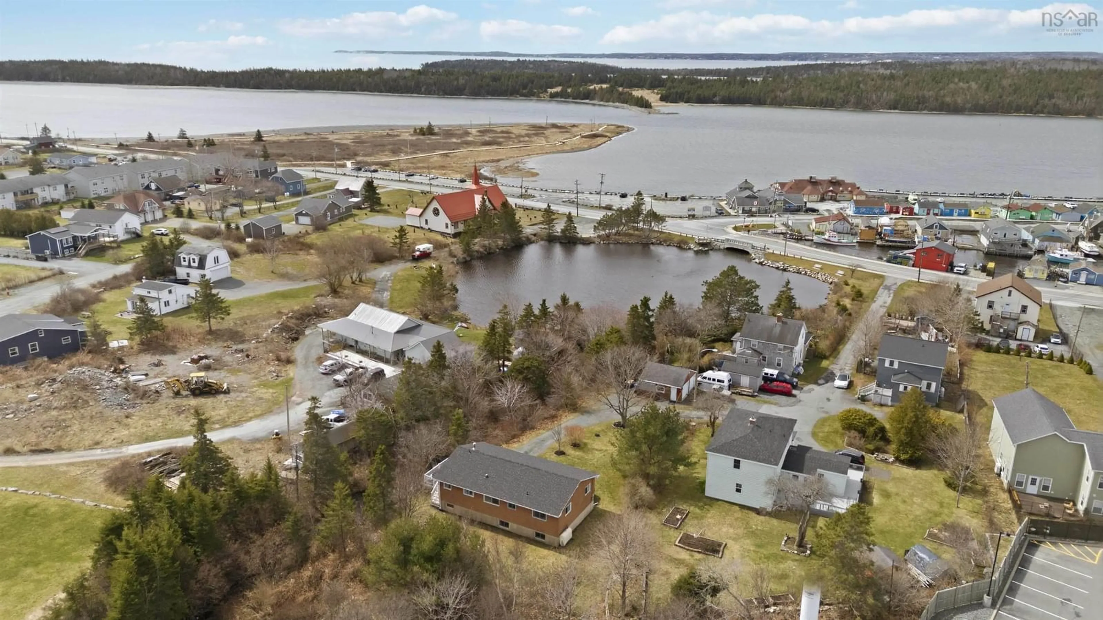 A pic from outside/outdoor area/front of a property/back of a property/a pic from drone, water/lake/river/ocean view for 31 Francis Drive, Eastern Passage Nova Scotia B3G 1M7
