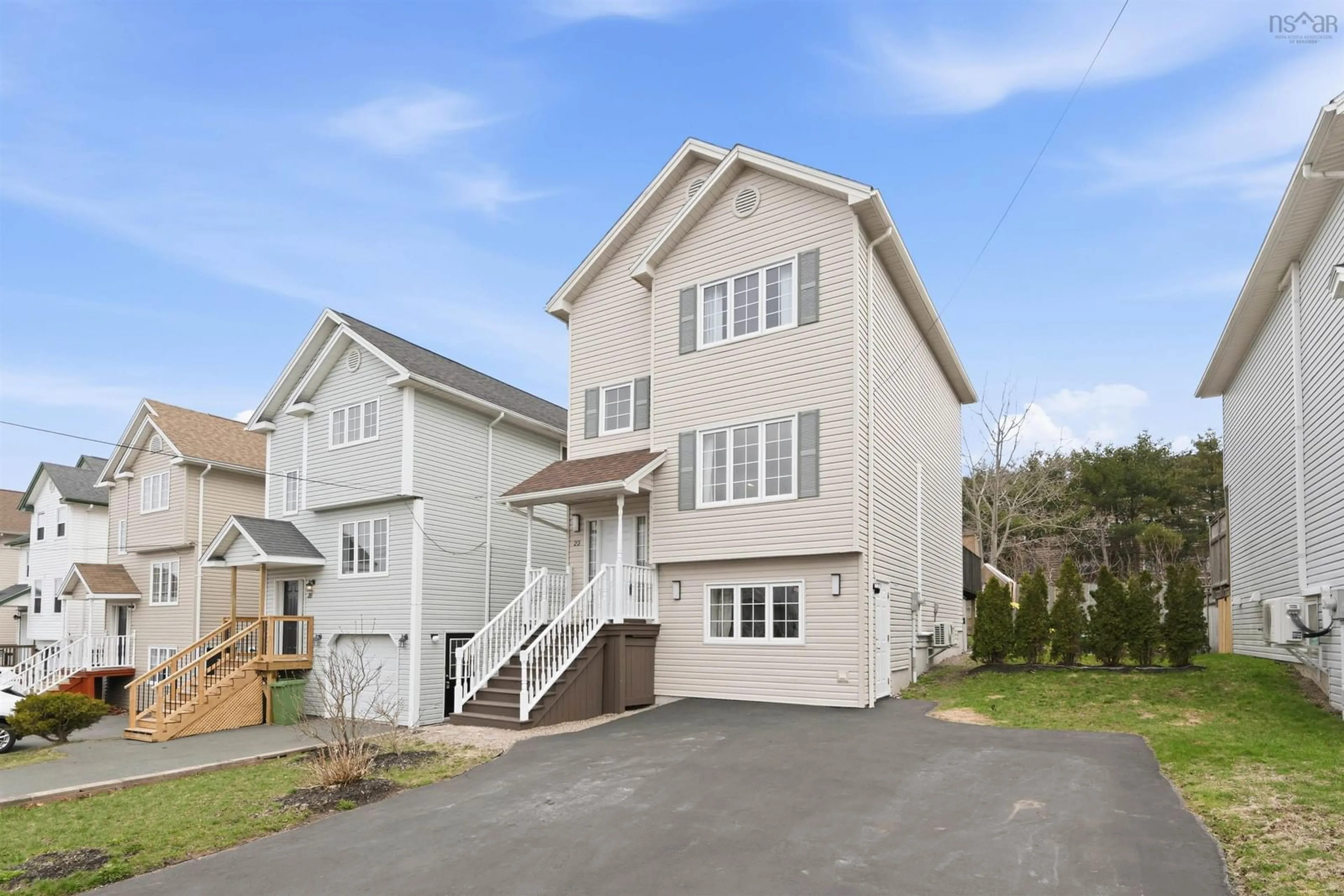 Home with vinyl exterior material, street for 22 Glenbourne Crt, Halifax Nova Scotia B3S 1E2