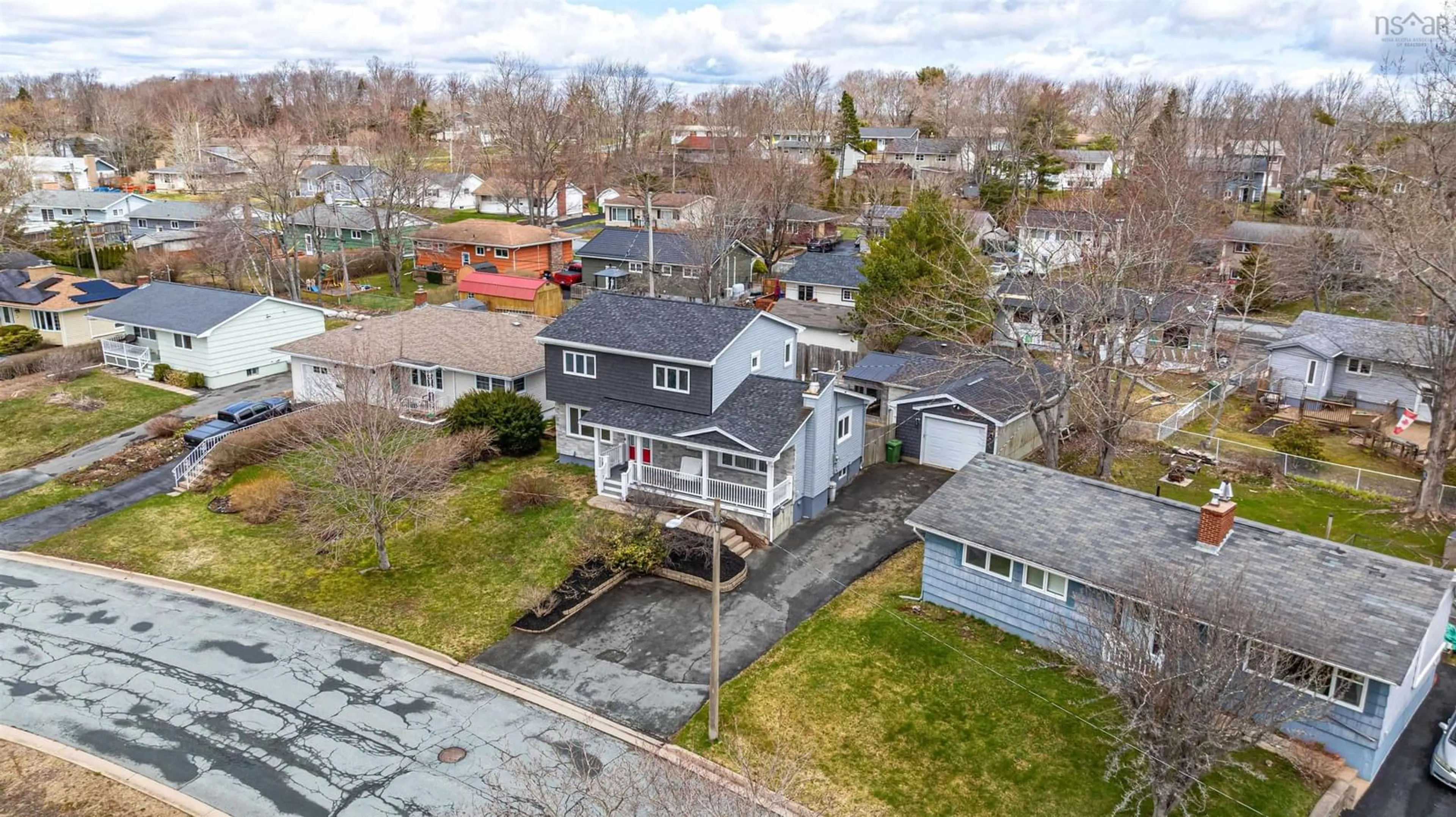 A pic from outside/outdoor area/front of a property/back of a property/a pic from drone, street for 21 Summerville Dr, Sackville Nova Scotia B4C 2M8