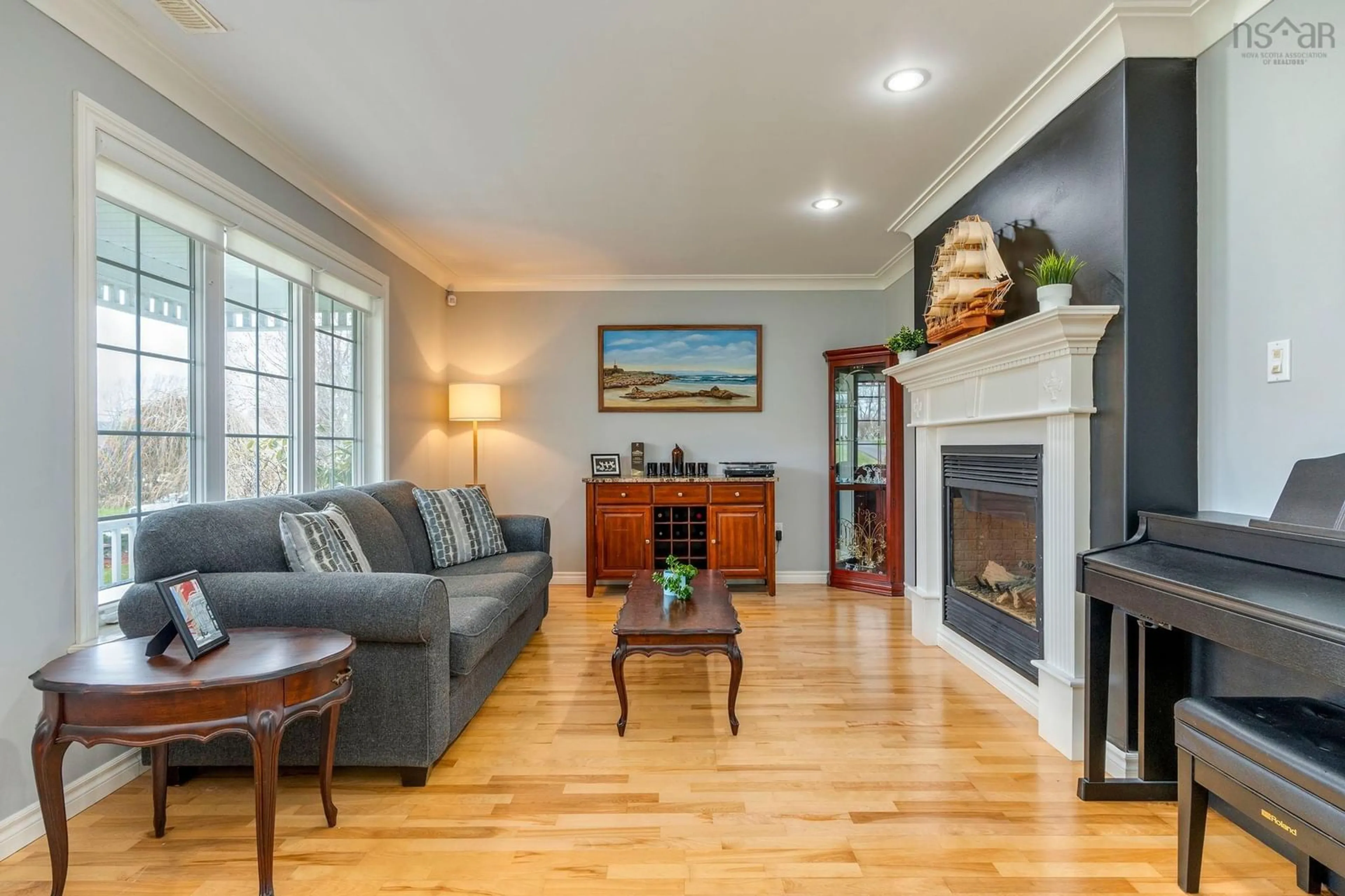 Living room with furniture, wood/laminate floor for 4 Linden Crt, Falmouth Nova Scotia B0P 1P0