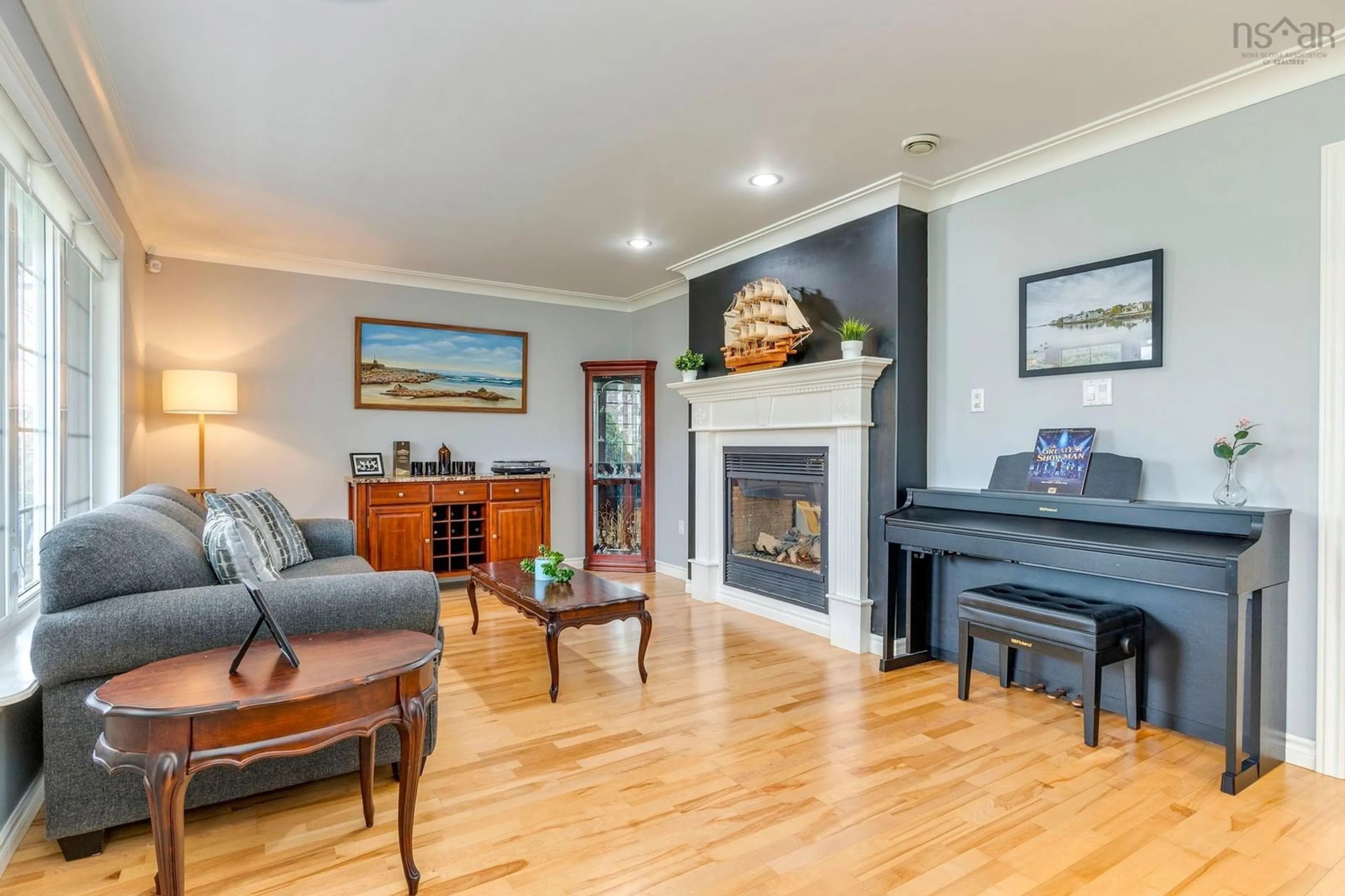 Living room with furniture, wood/laminate floor for 4 Linden Crt, Falmouth Nova Scotia B0P 1P0