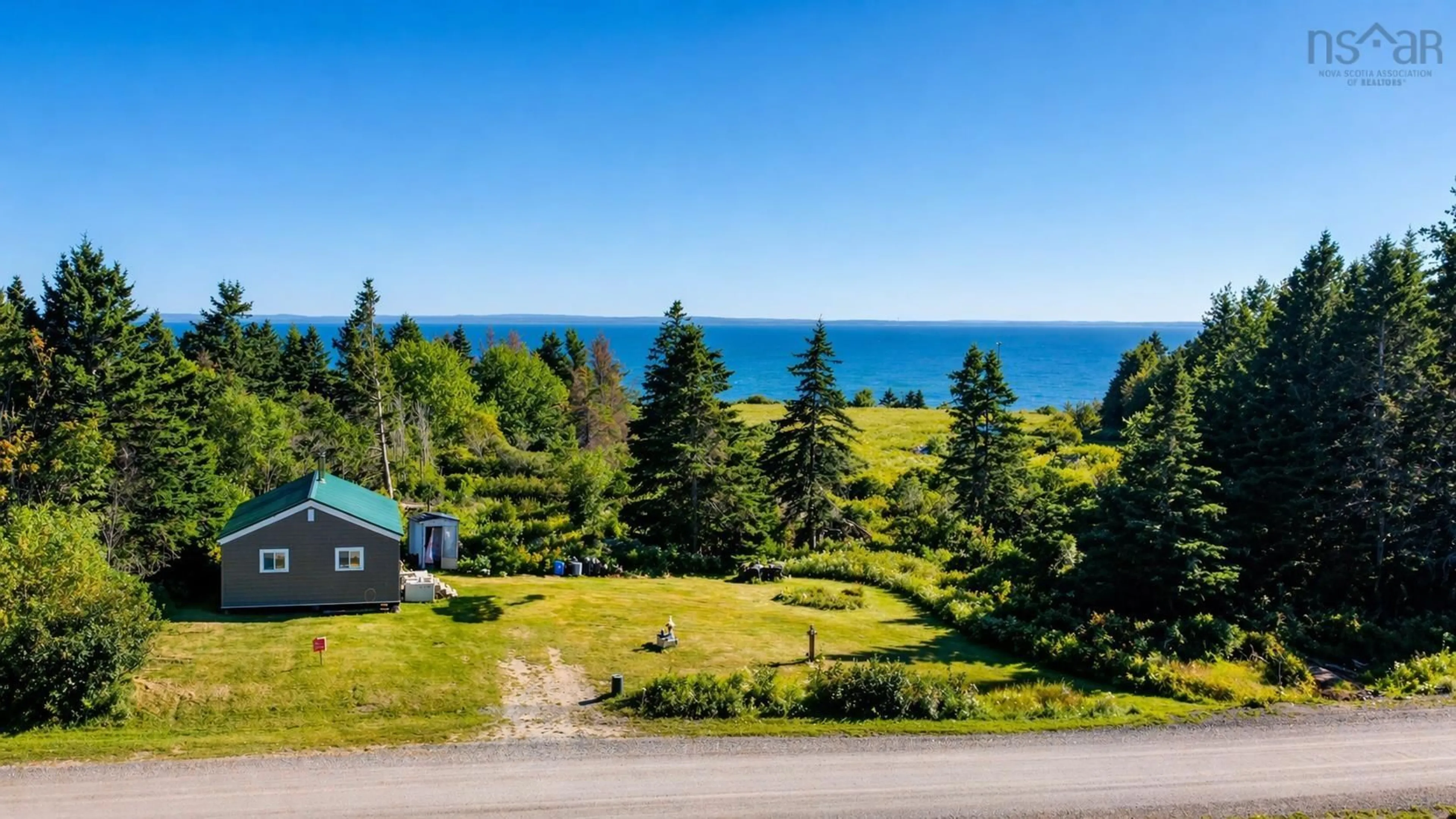 A pic from outside/outdoor area/front of a property/back of a property/a pic from drone, water/lake/river/ocean view for 510 Pictou Island Rd, Pictou Island Nova Scotia B0K 1J0