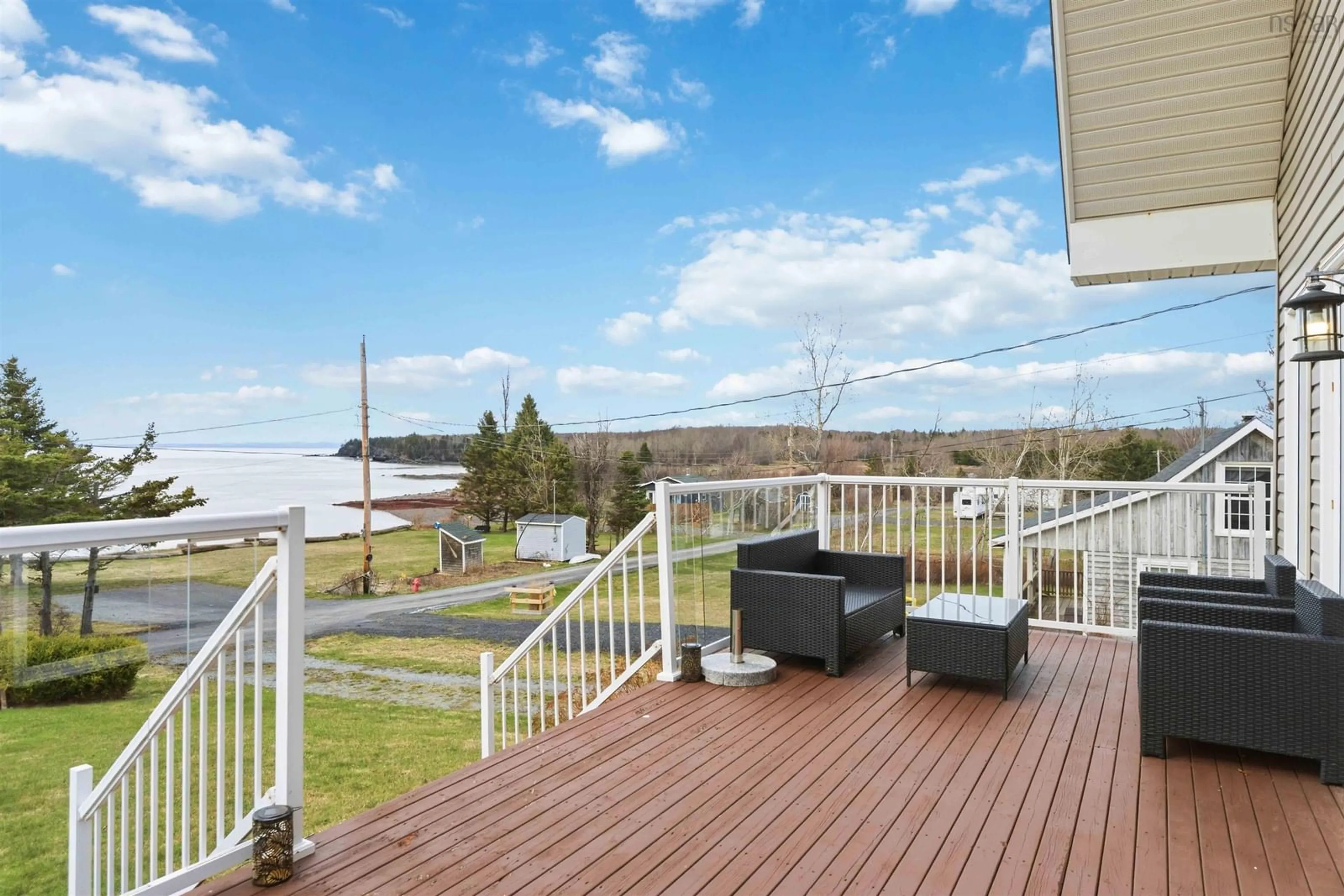Patio, water/lake/river/ocean view for 39 Blomidon View Lane, Bramber Nova Scotia B0N 2R0