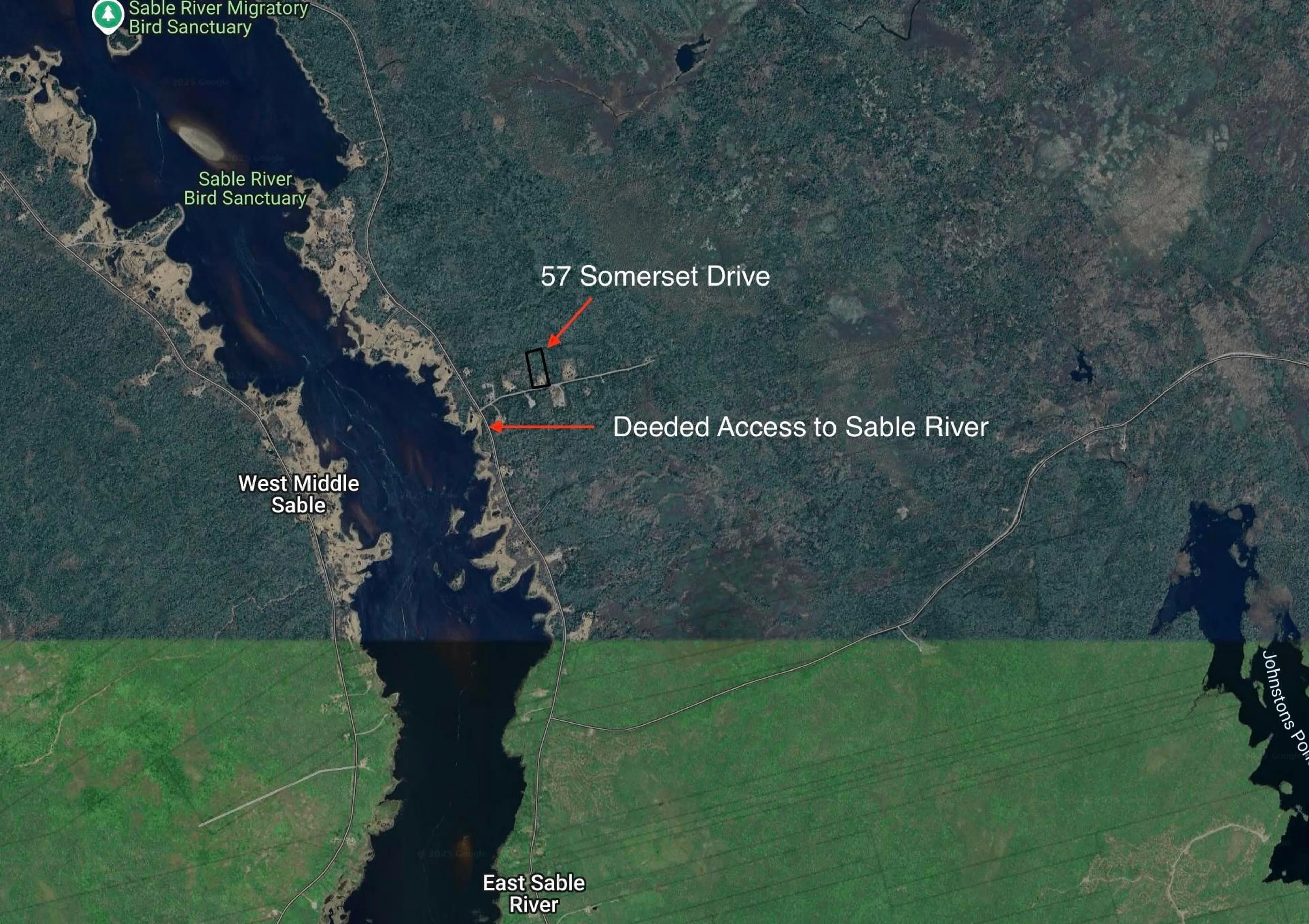 Picture of a map for 57 Somerset Dr, East Sable River Nova Scotia B0T 1V0