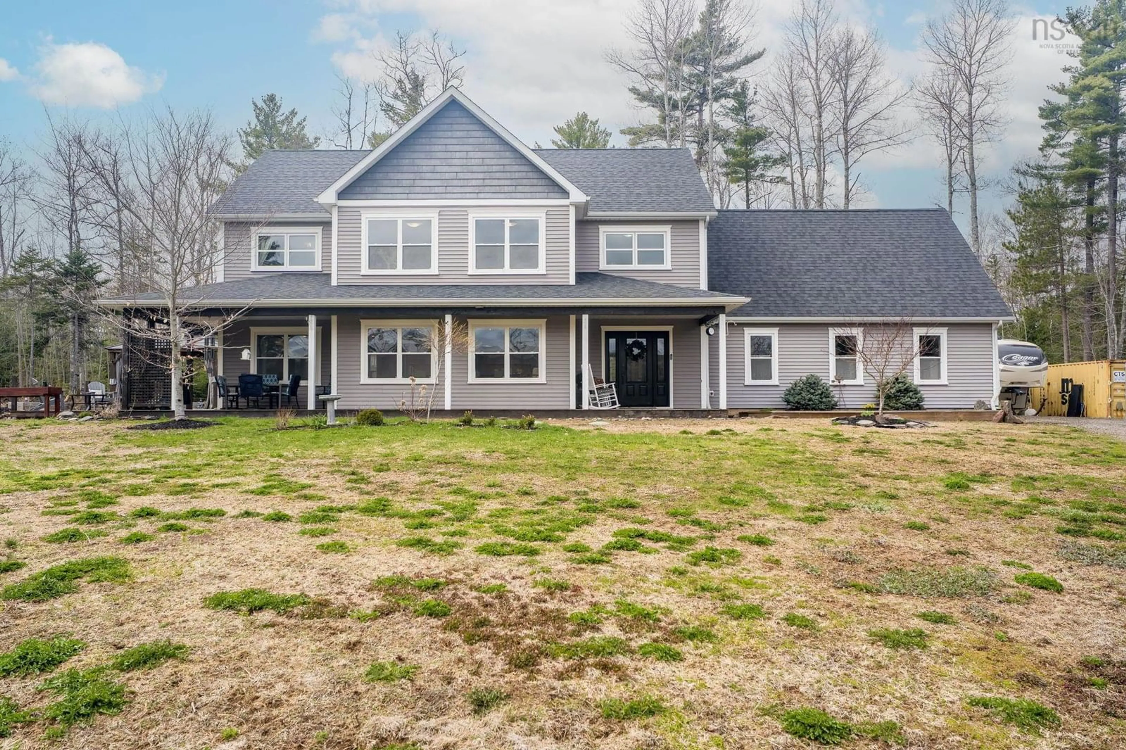 Home with vinyl exterior material, street for 561 Hall Rd, Millville Nova Scotia B0P 1C0