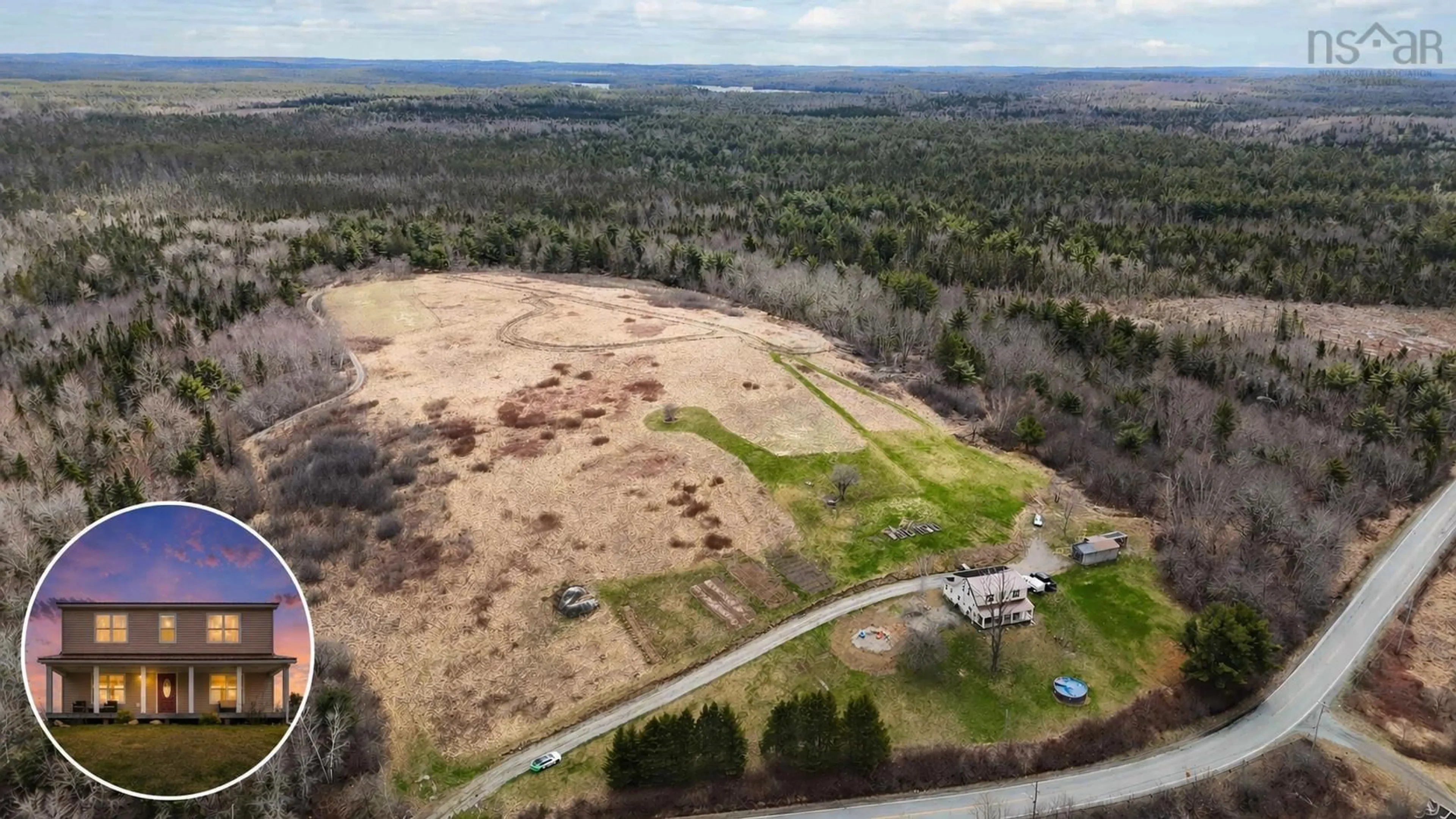 A pic from outside/outdoor area/front of a property/back of a property/a pic from drone, unknown for 4281 Highway 208, Pleasant River Nova Scotia B0T 1X0