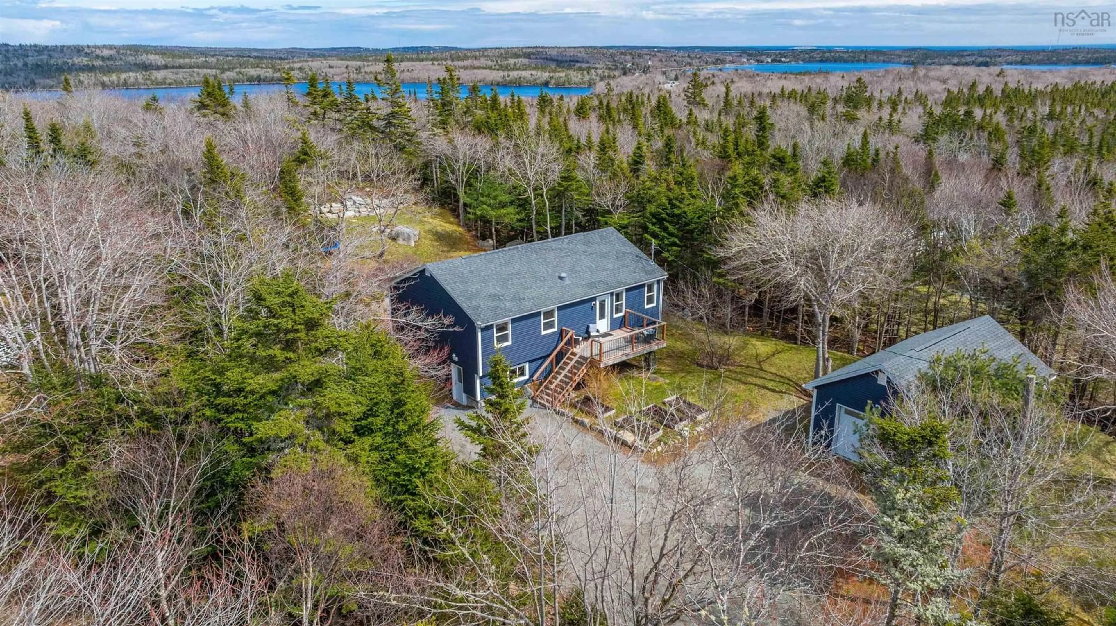 A pic from outside/outdoor area/front of a property/back of a property/a pic from drone, water/lake/river/ocean view for 76 Birchwood Dr, Williamswood Nova Scotia B3V 1E3