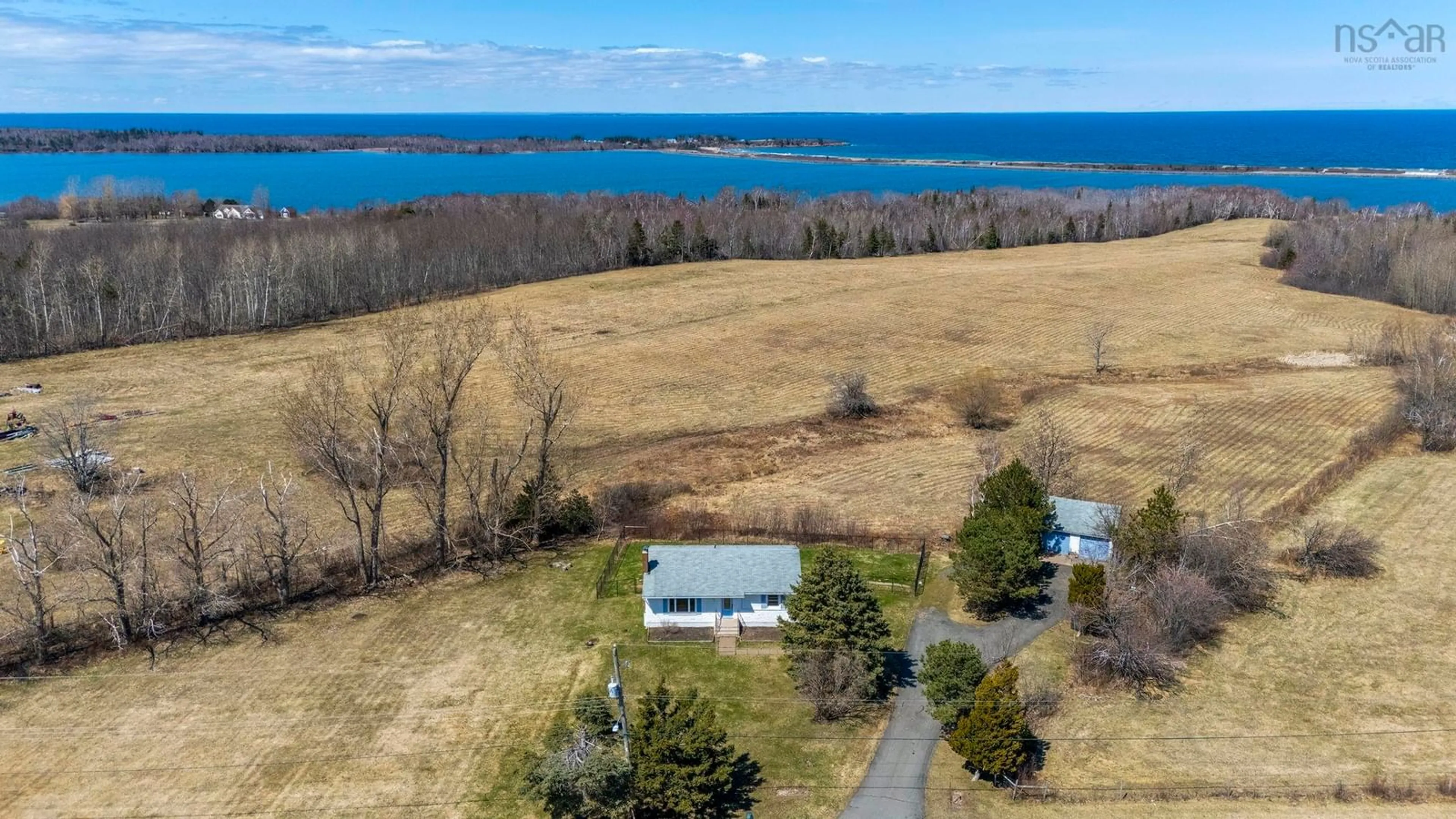 A pic from outside/outdoor area/front of a property/back of a property/a pic from drone, water/lake/river/ocean view for 5851 Little Harbour Rd, Kings Head Nova Scotia B2H 5C4