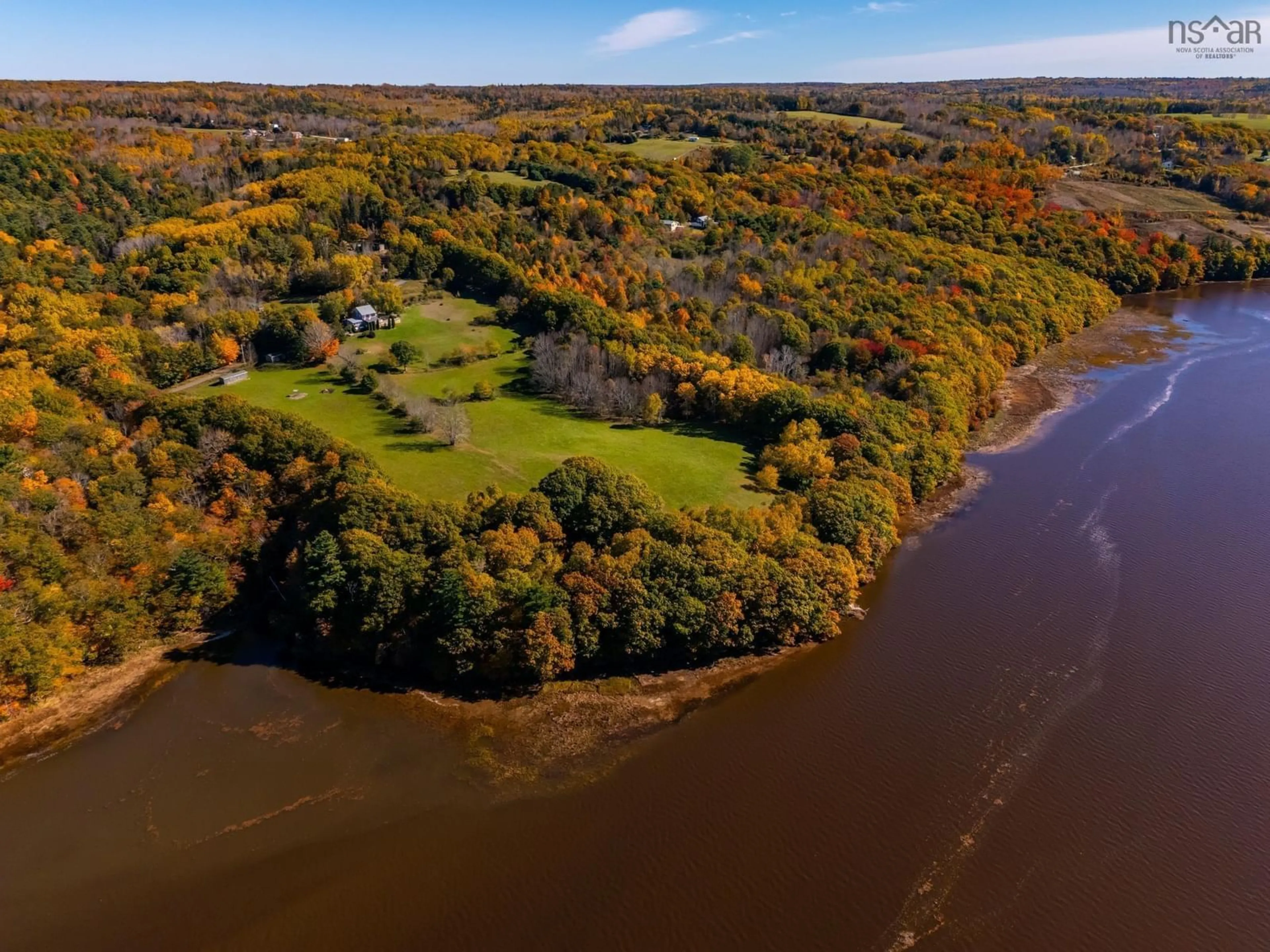 A pic from outside/outdoor area/front of a property/back of a property/a pic from drone, water/lake/river/ocean view for 481 Chute Rd, Bear River Nova Scotia B0S 1B0