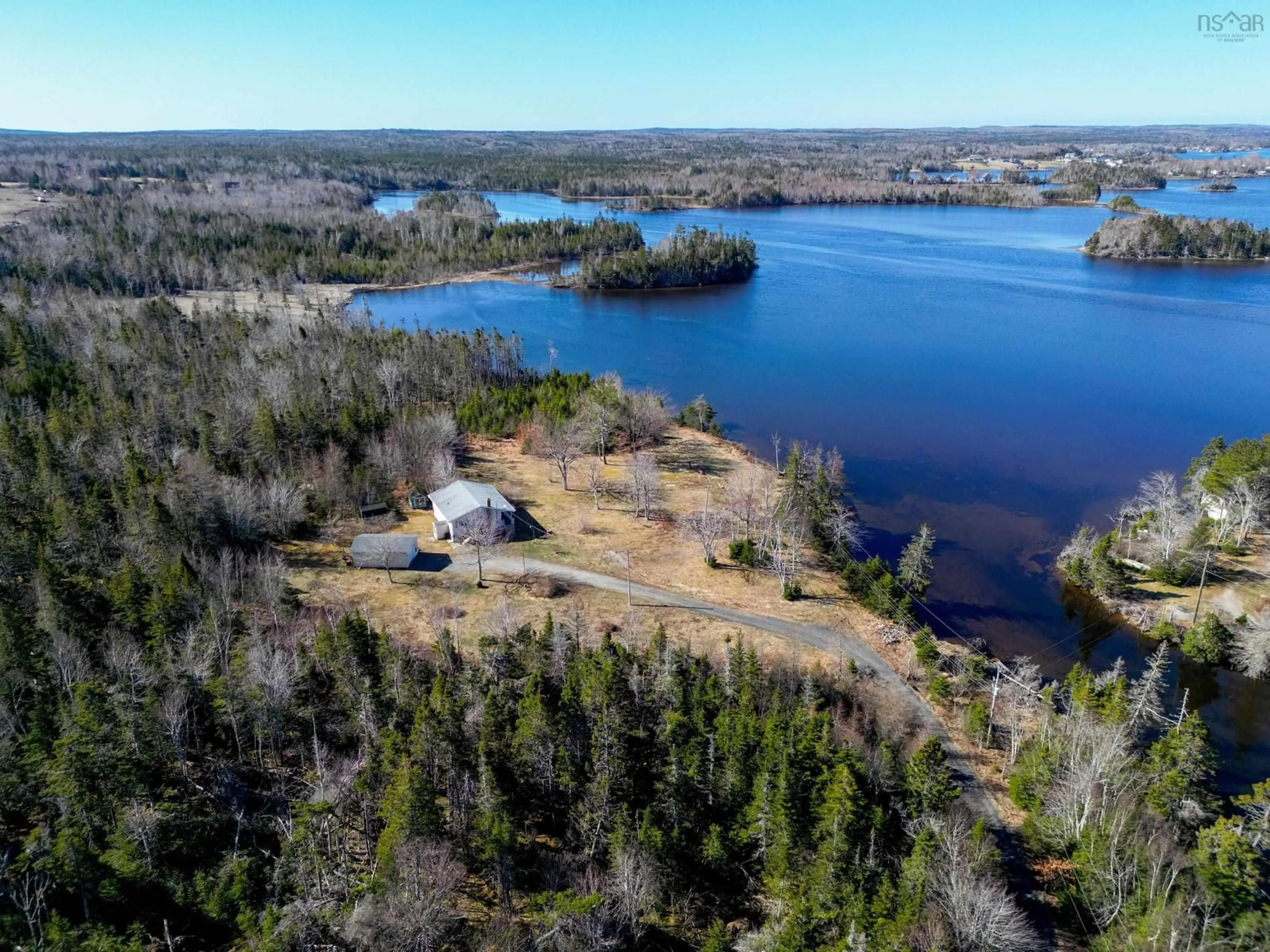 A pic from outside/outdoor area/front of a property/back of a property/a pic from drone, water/lake/river/ocean view for 6279 Hornes Rd, Mira Gut Nova Scotia B1K 2Y9