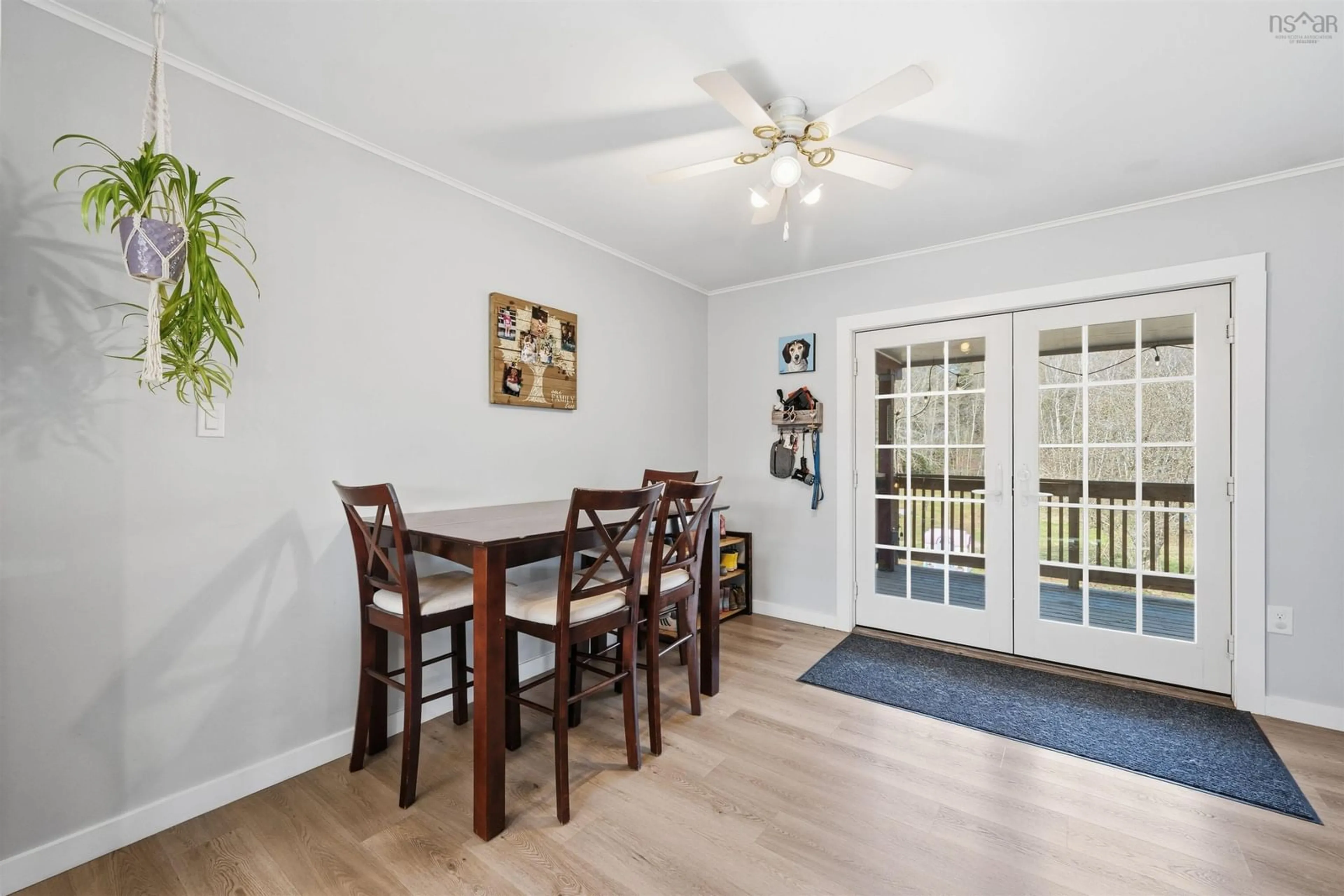 Dining room, wood/laminate floor for 90 Parrish Rd, Woodville Nova Scotia B0P 1G0