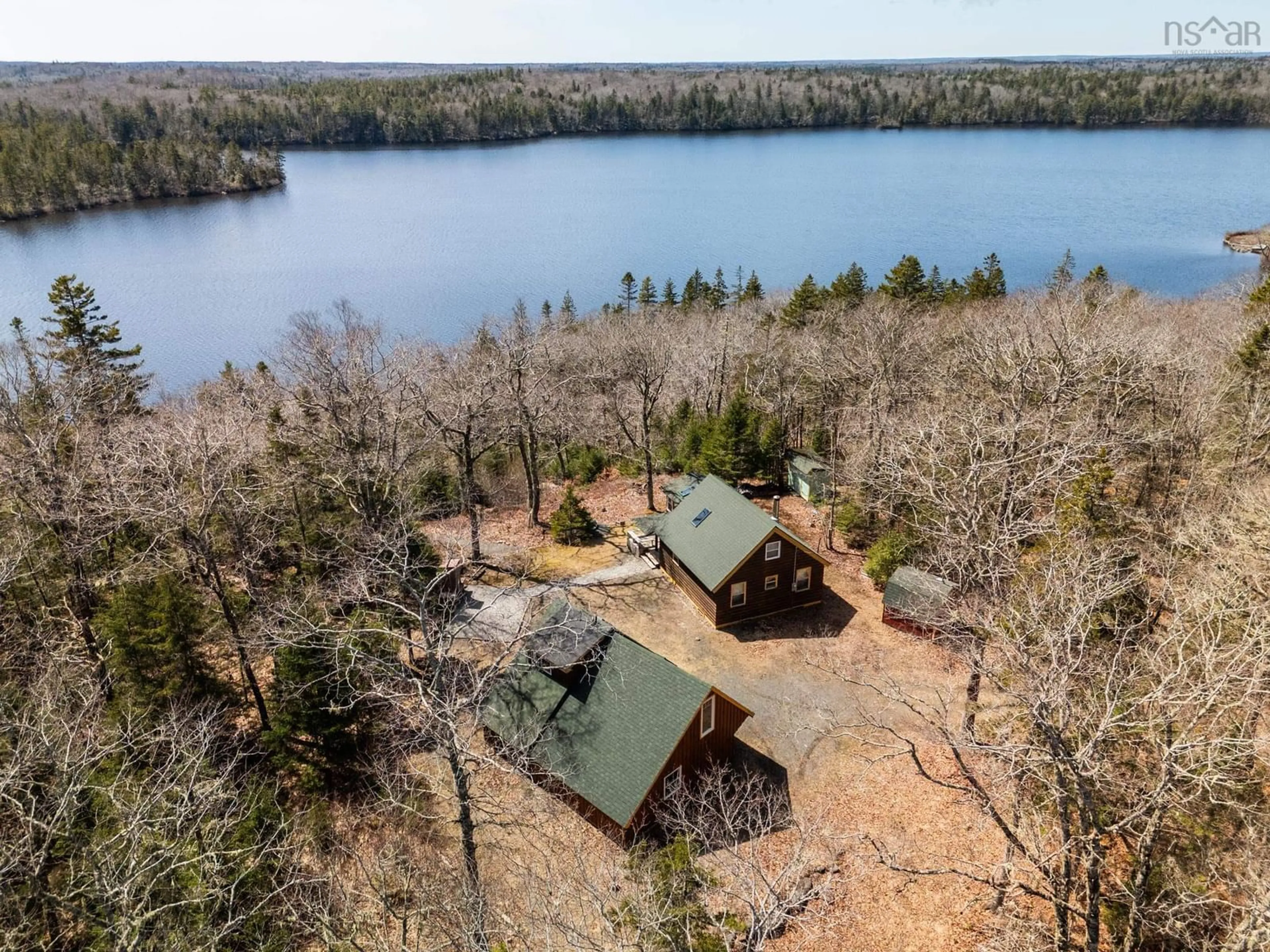 A pic from outside/outdoor area/front of a property/back of a property/a pic from drone, water/lake/river/ocean view for 616 Lac A Pic Rd, Quinan Nova Scotia B0W 3M0