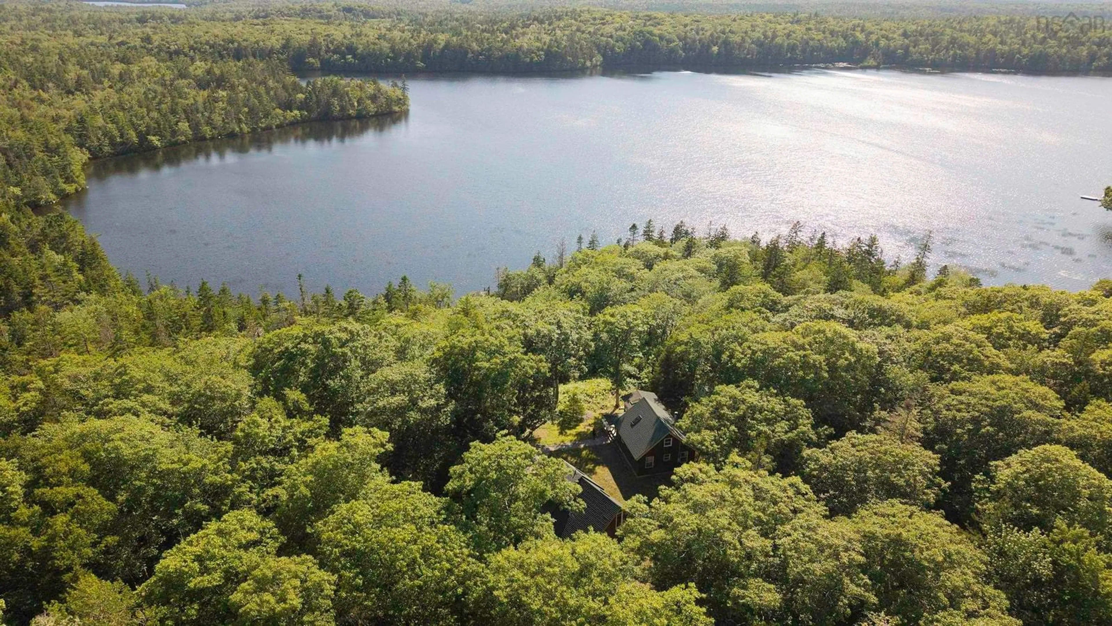 A pic from outside/outdoor area/front of a property/back of a property/a pic from drone, water/lake/river/ocean view for 616 Lac A Pic Rd, Quinan Nova Scotia B0W 3M0