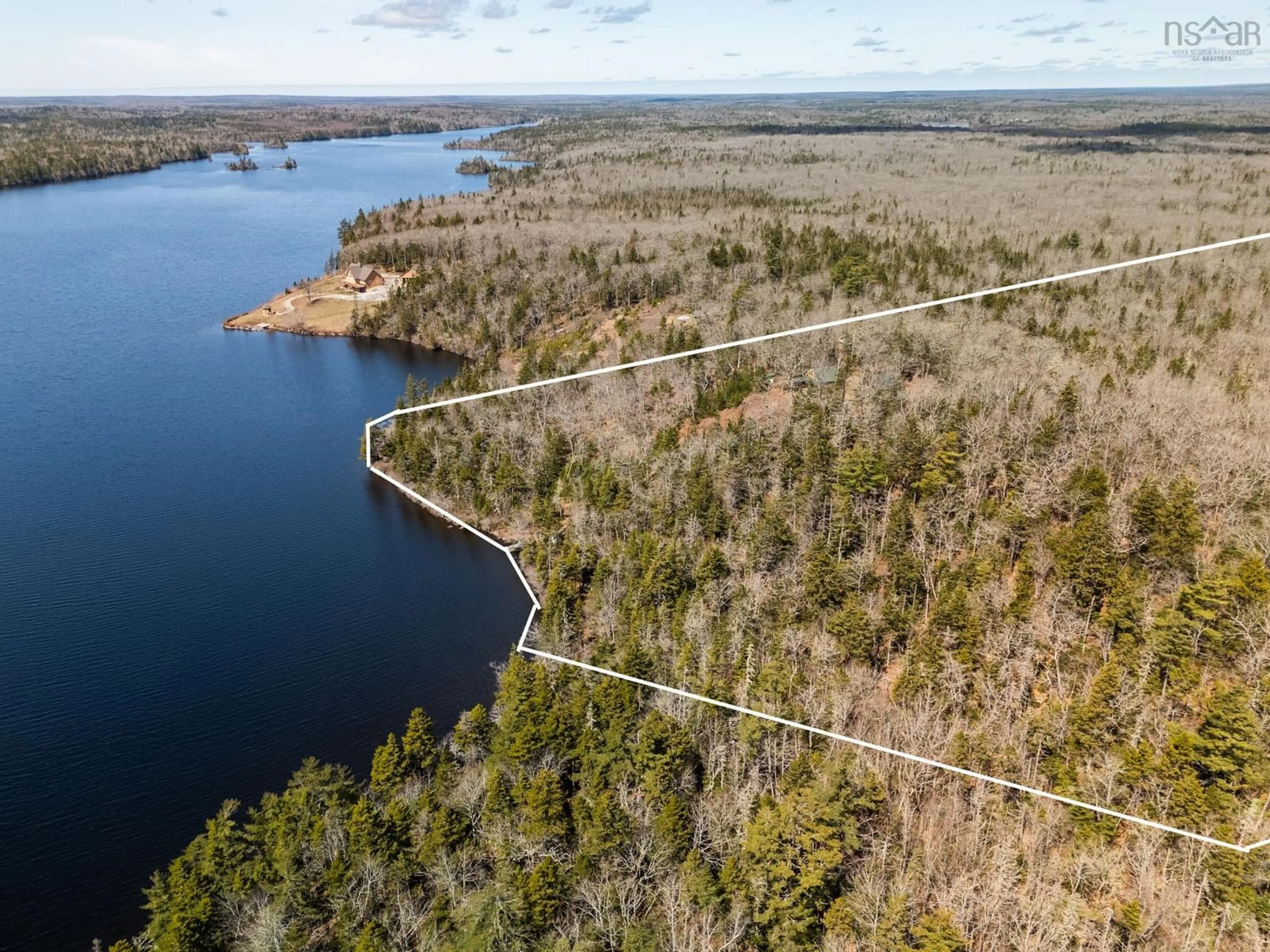 A pic from outside/outdoor area/front of a property/back of a property/a pic from drone, water/lake/river/ocean view for 616 Lac A Pic Rd, Quinan Nova Scotia B0W 3M0