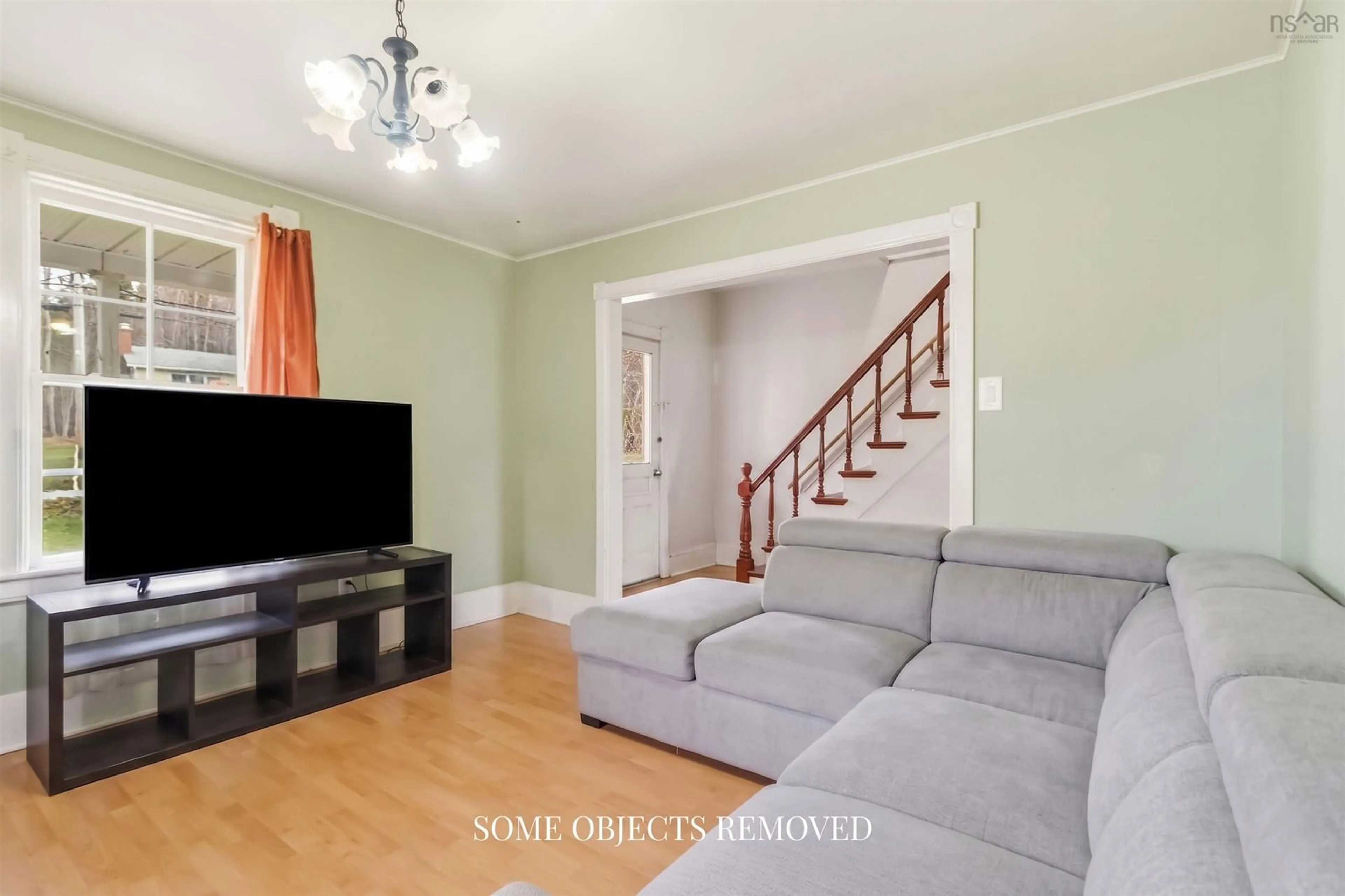 Living room with furniture, wood/laminate floor for 2459 Highway 325, Oakhill Nova Scotia B4V 3A8