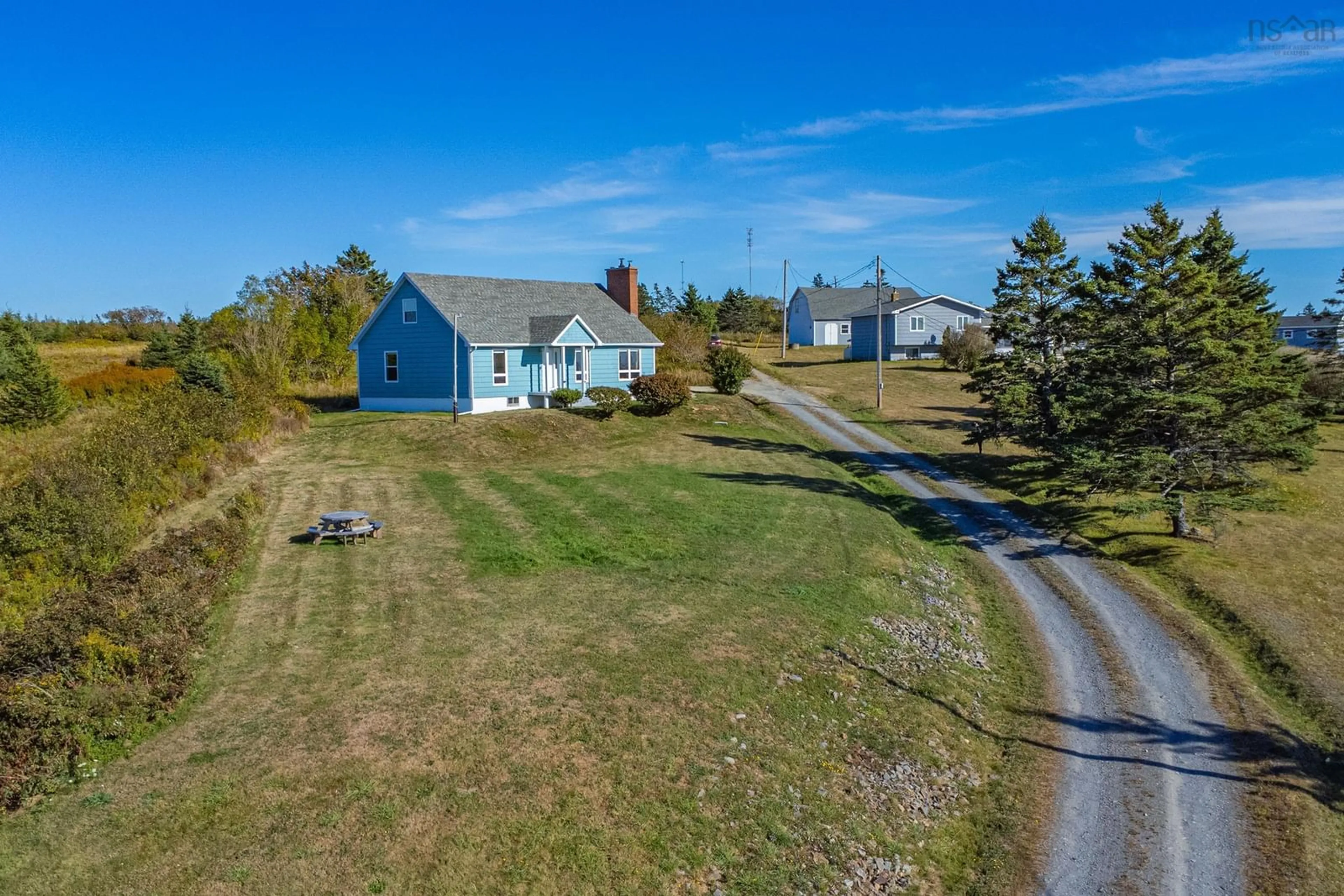 A pic from outside/outdoor area/front of a property/back of a property/a pic from drone, water/lake/river/ocean view for 5956 Highway 1, Mavillette Nova Scotia B5A 5B3